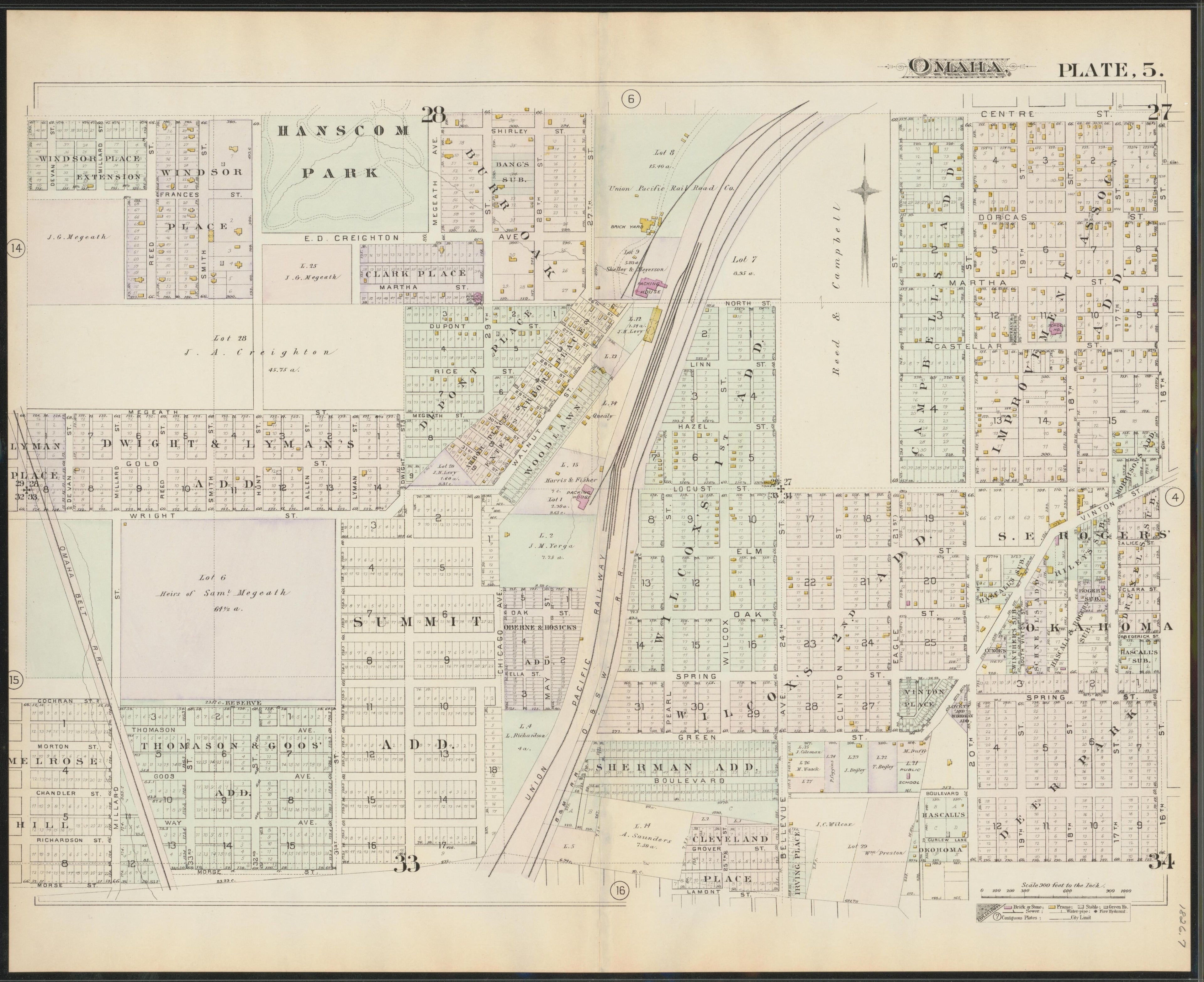 Image 7 of a Complete Set of Surveys and Plats of Properties In the City of Omaha and Environs, Nebraska (maps Only) from a Complete Set of Surveys and Plats of Properties In the City of Omaha and Environs, Nebraska 1887 by Relic Map Company
