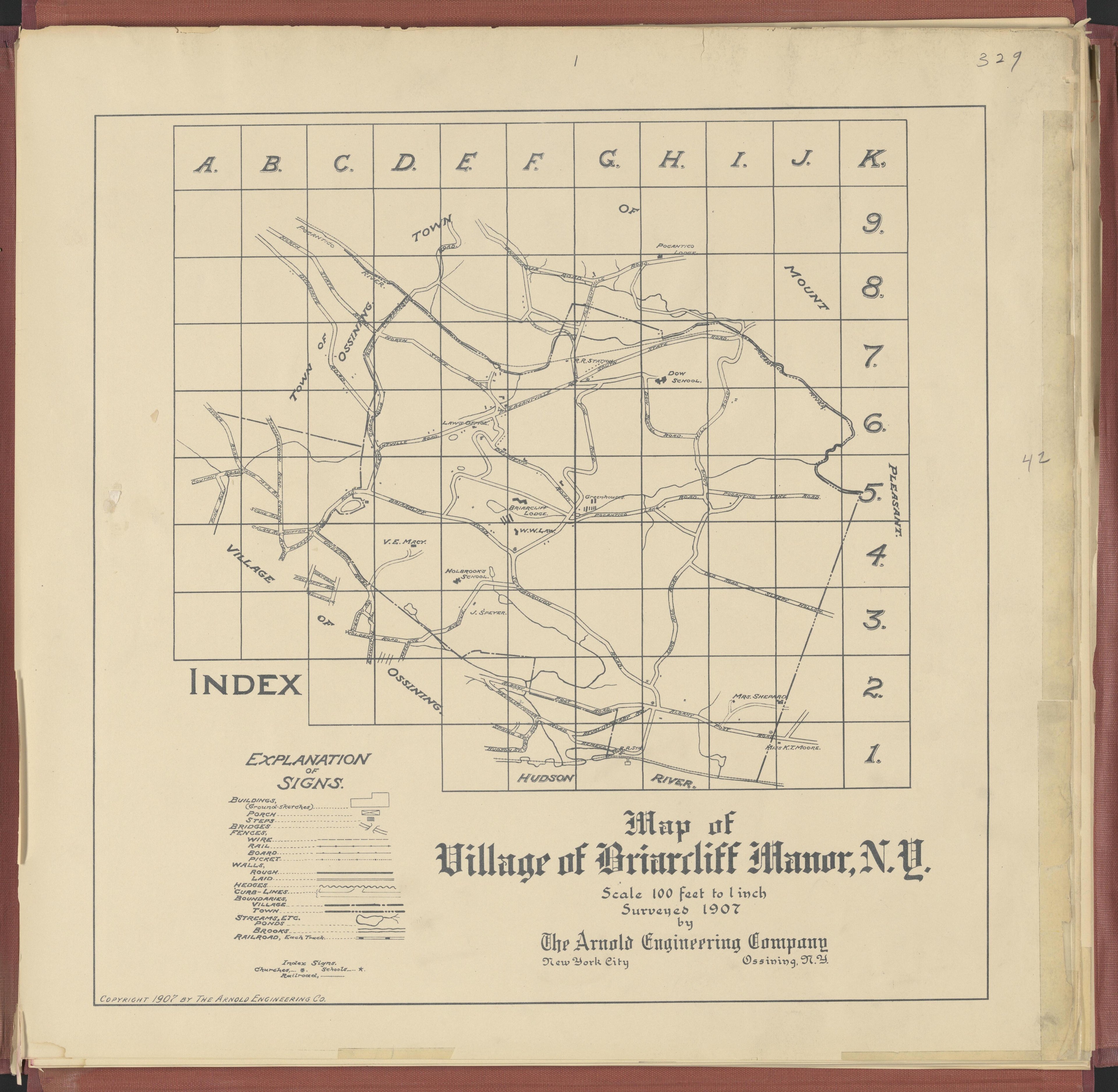 Image 2 of Map of Village of Briarcliff Manor, N.Y. from Map of Village of Briarcliff Manor, N.Y 1907 by Relic Map Company
