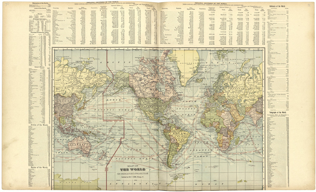 Map of the World On Mercator&