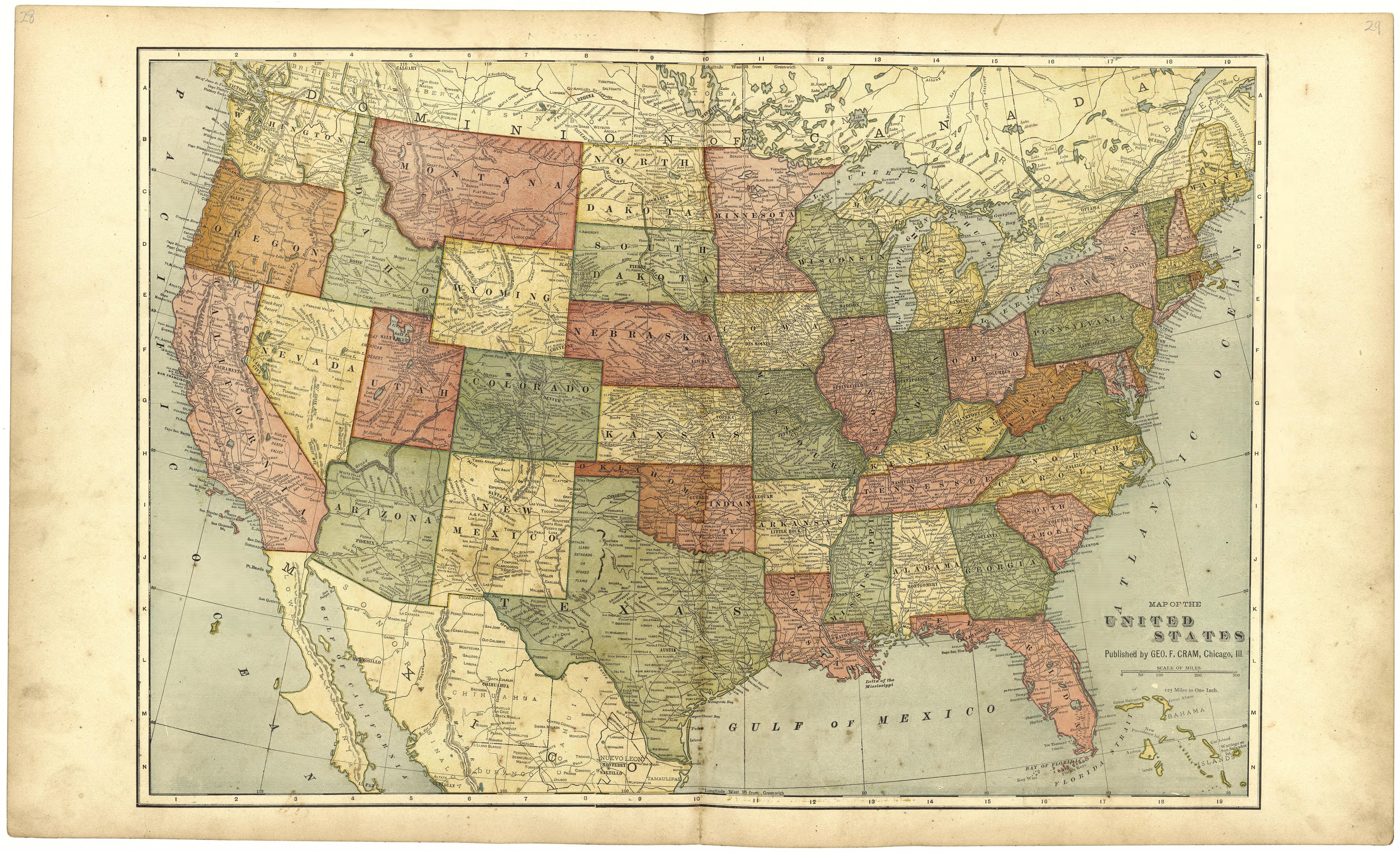 Map of the United States from Standard Atlas of St. Clair County, Missouri : Including a Plat Book of the Villages, Cities and Townships of the County, Map of the State, United States and World, Patrons Directory, Reference … 1903 by Relic Map Company