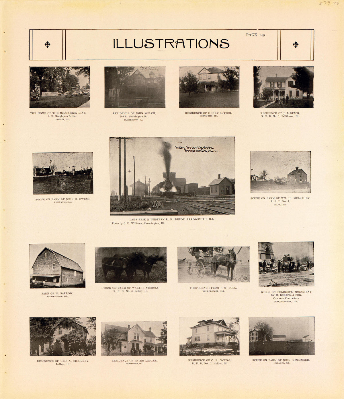Illustrations--continued from Standard Atlas of McLean County, Illinois, Including a Plat Book of the Villages, Cities and Townships of the County 1914 by Relic Map Company