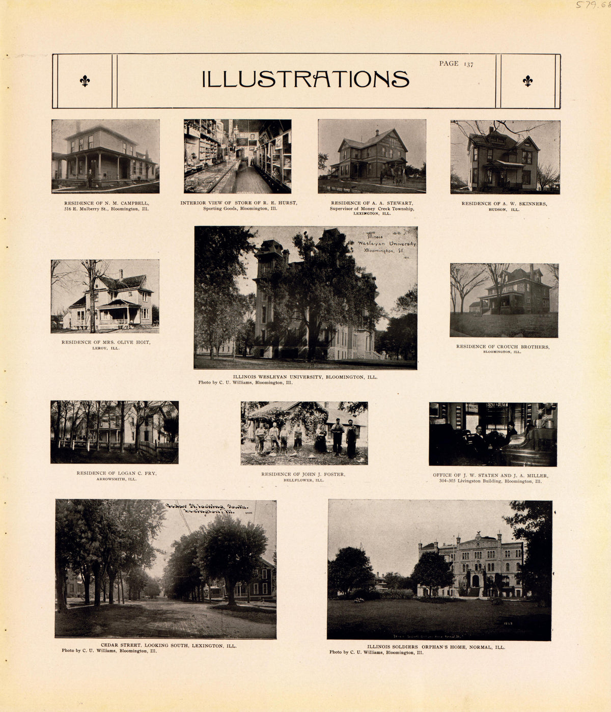 Illustrations--continued from Standard Atlas of McLean County, Illinois, Including a Plat Book of the Villages, Cities and Townships of the County 1914 by Relic Map Company