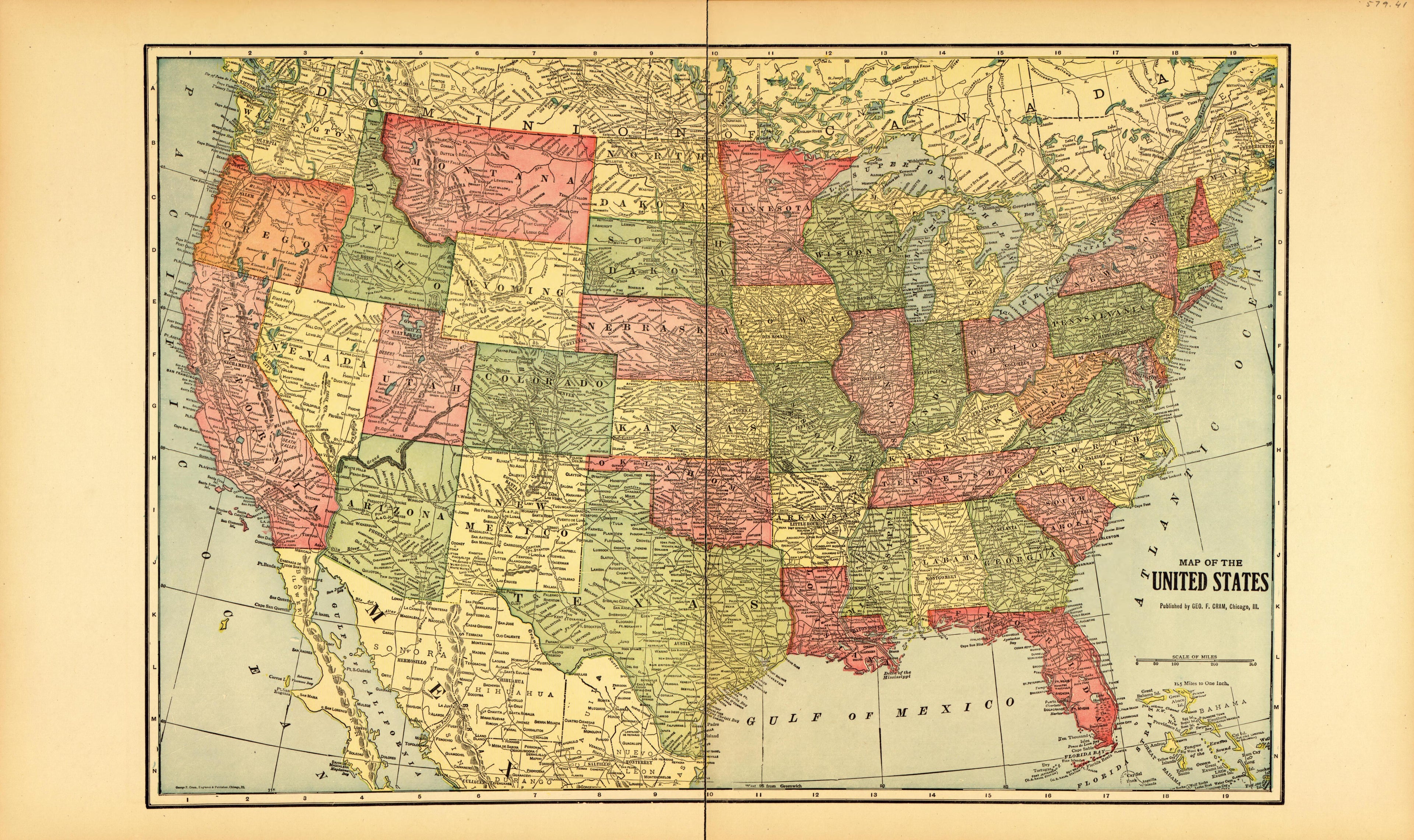 United States from Standard Atlas of McLean County, Illinois, Including a Plat Book of the Villages, Cities and Townships of the County 1914 by Relic Map Company
