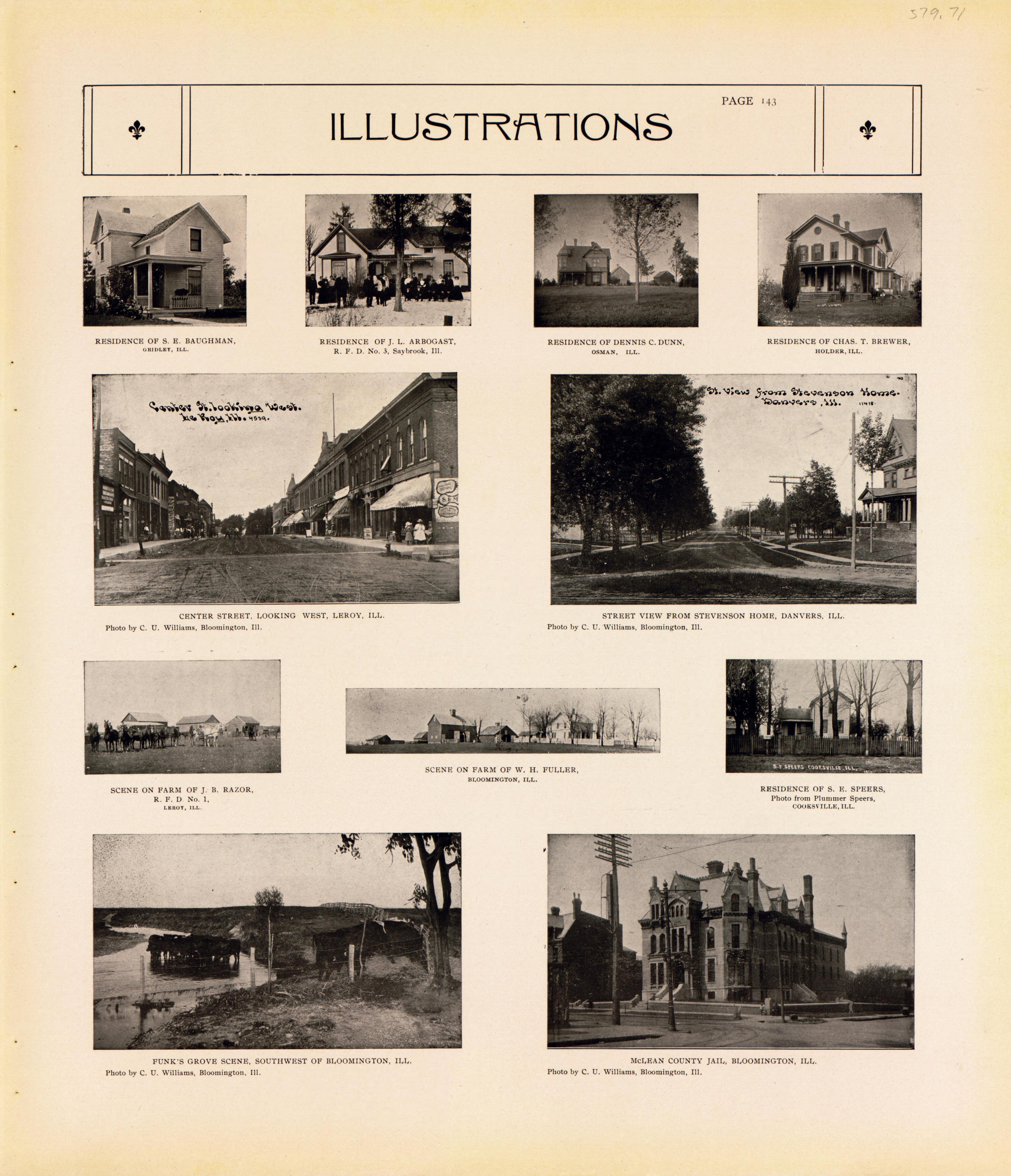 Illustrations--continued from Standard Atlas of McLean County, Illinois, Including a Plat Book of the Villages, Cities and Townships of the County 1914 by Relic Map Company