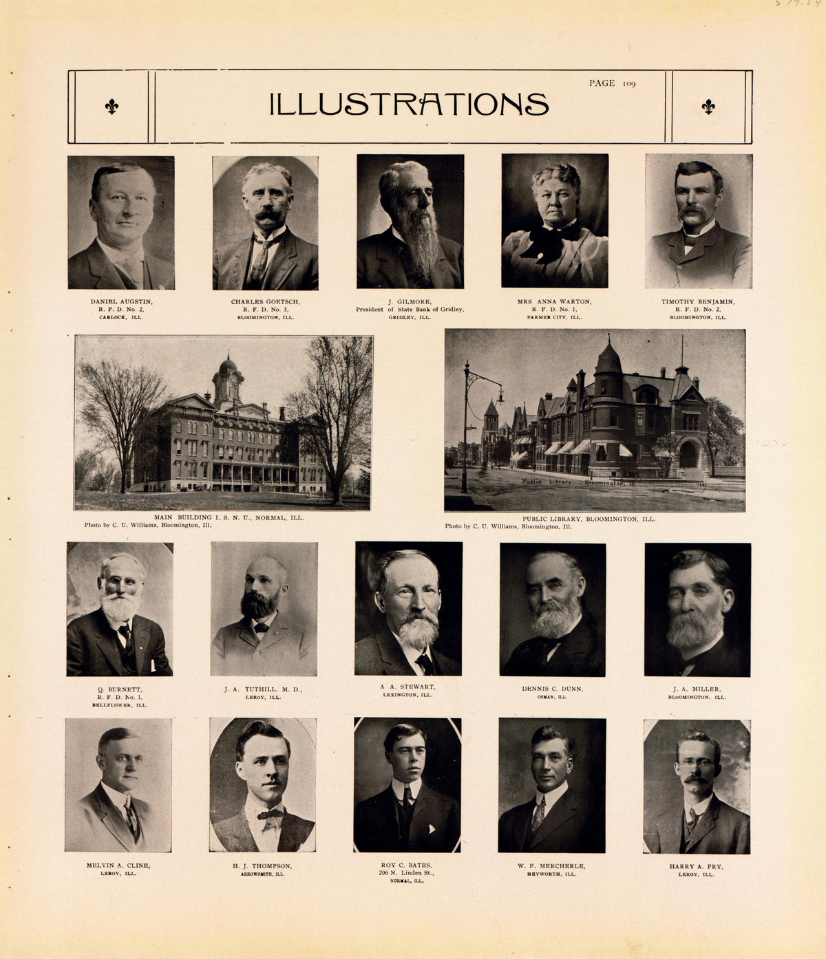 Illustrations--continued from Standard Atlas of McLean County, Illinois, Including a Plat Book of the Villages, Cities and Townships of the County 1914 by Relic Map Company