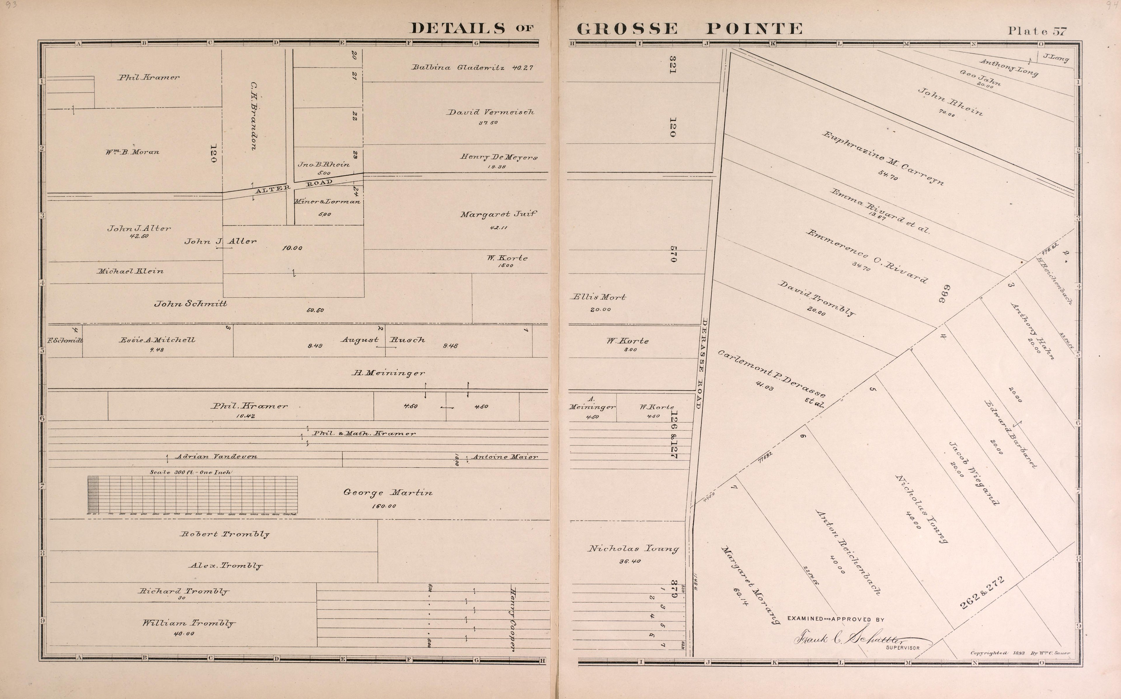 Details of Grosse Pointe - 11 from Detailed Official Atlas of Wayne County, Michigan : Containing General Maps of Wayne County and City of Detroit, General Township Maps ... : Also Detail Plats of All Recorded Subdivisions and Additions … 1893 by Relic Map Company