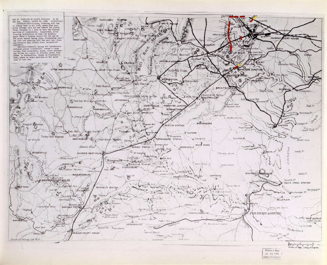 This old map of Manassas Region, , Virginia was created by Russell, Robert E. L. in 1862