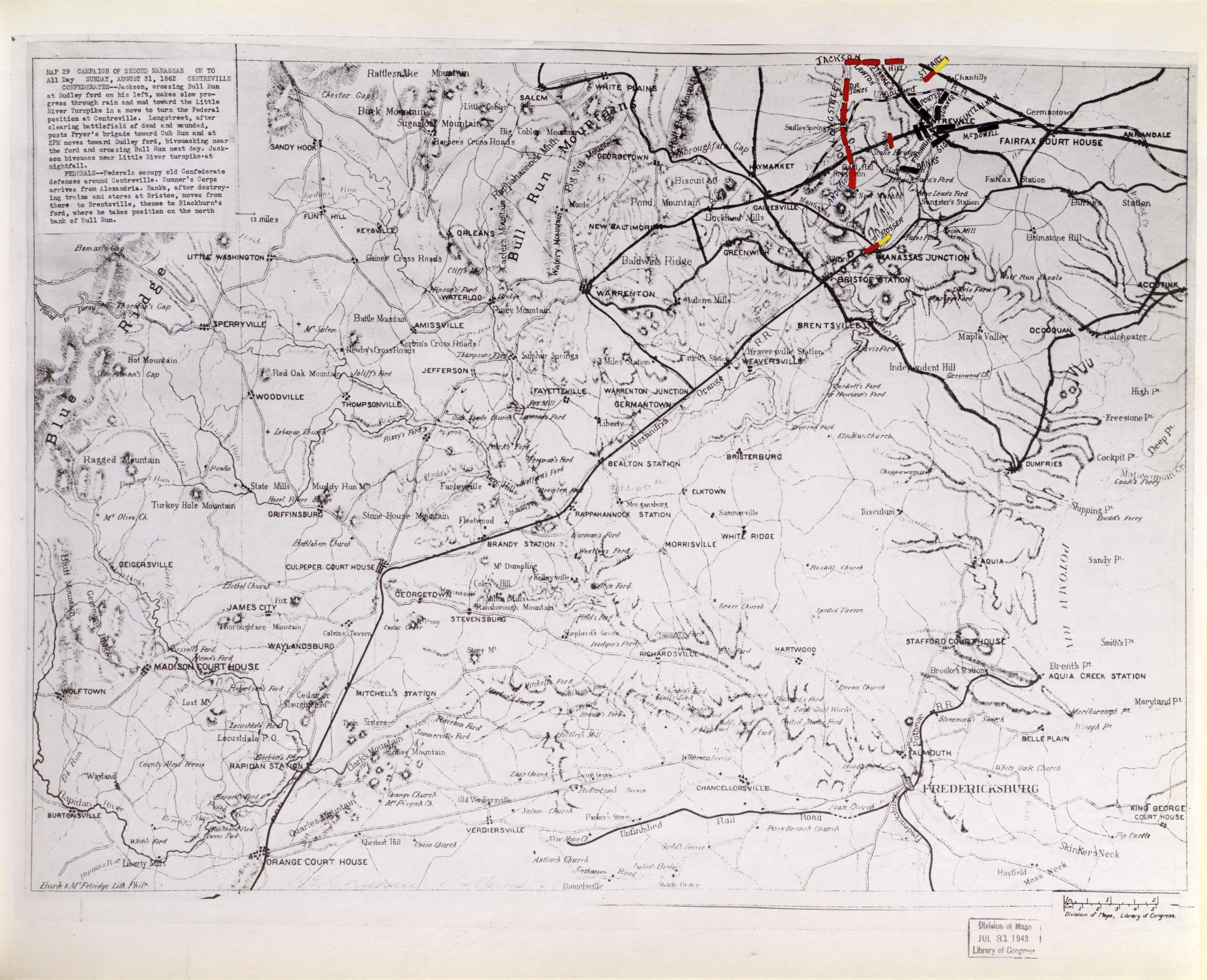 This old map of Manassas Region, , Virginia was created by Russell, Robert E. L. in 1862