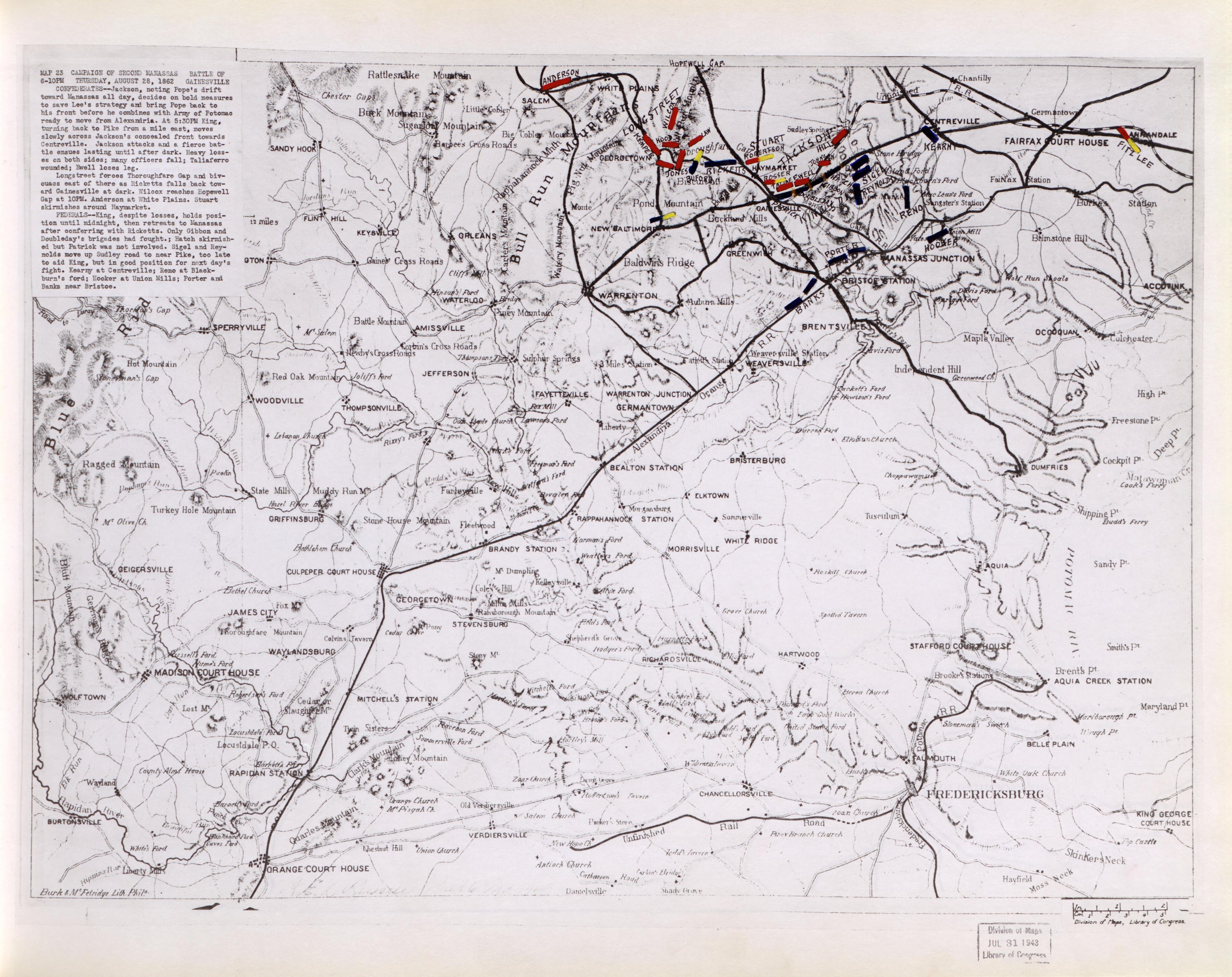 This old map of Manassas Region, , Virginia was created by Russell, Robert E. L. in 1862