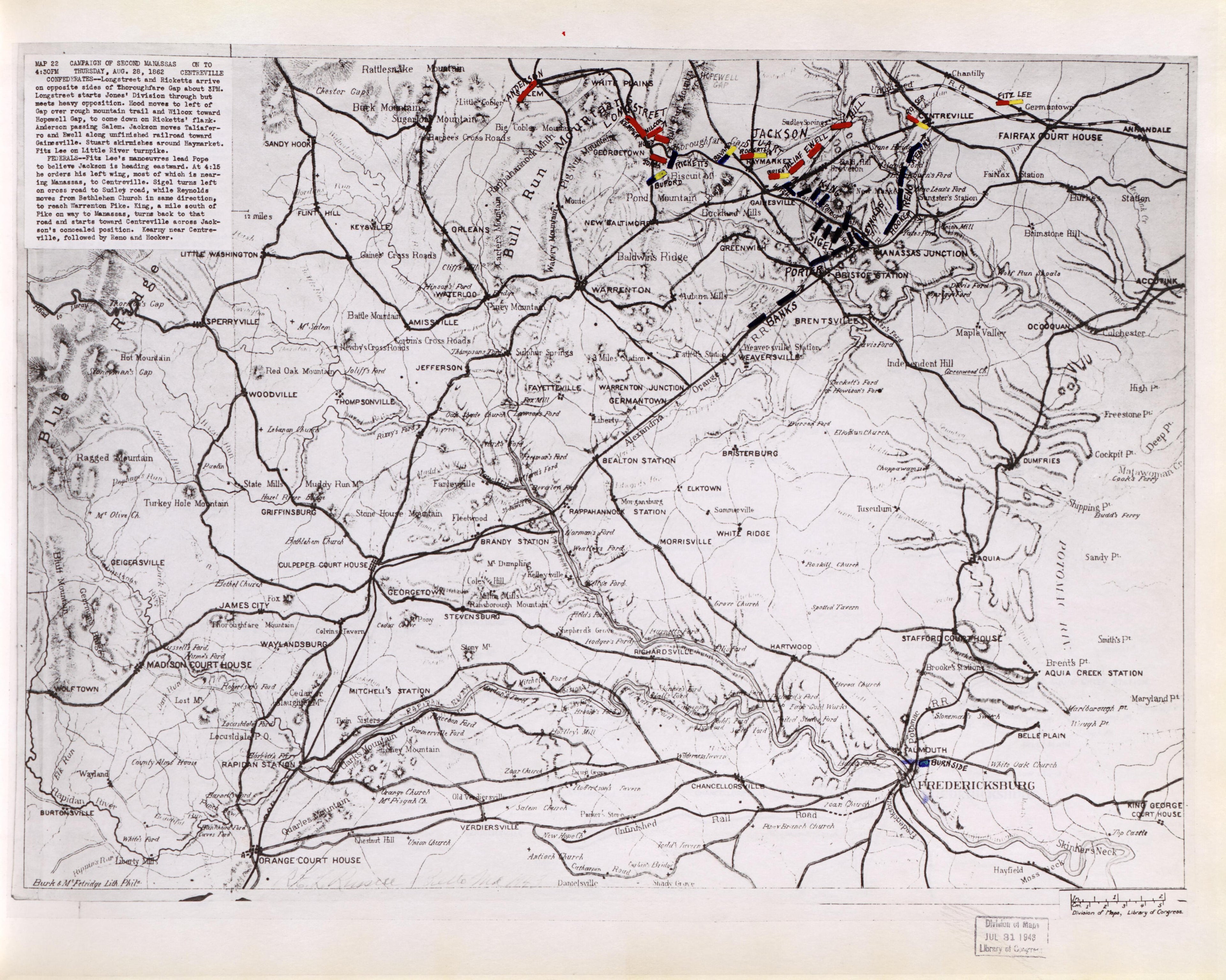 This old map of Manassas Region, , Virginia was created by Russell, Robert E. L. in 1862