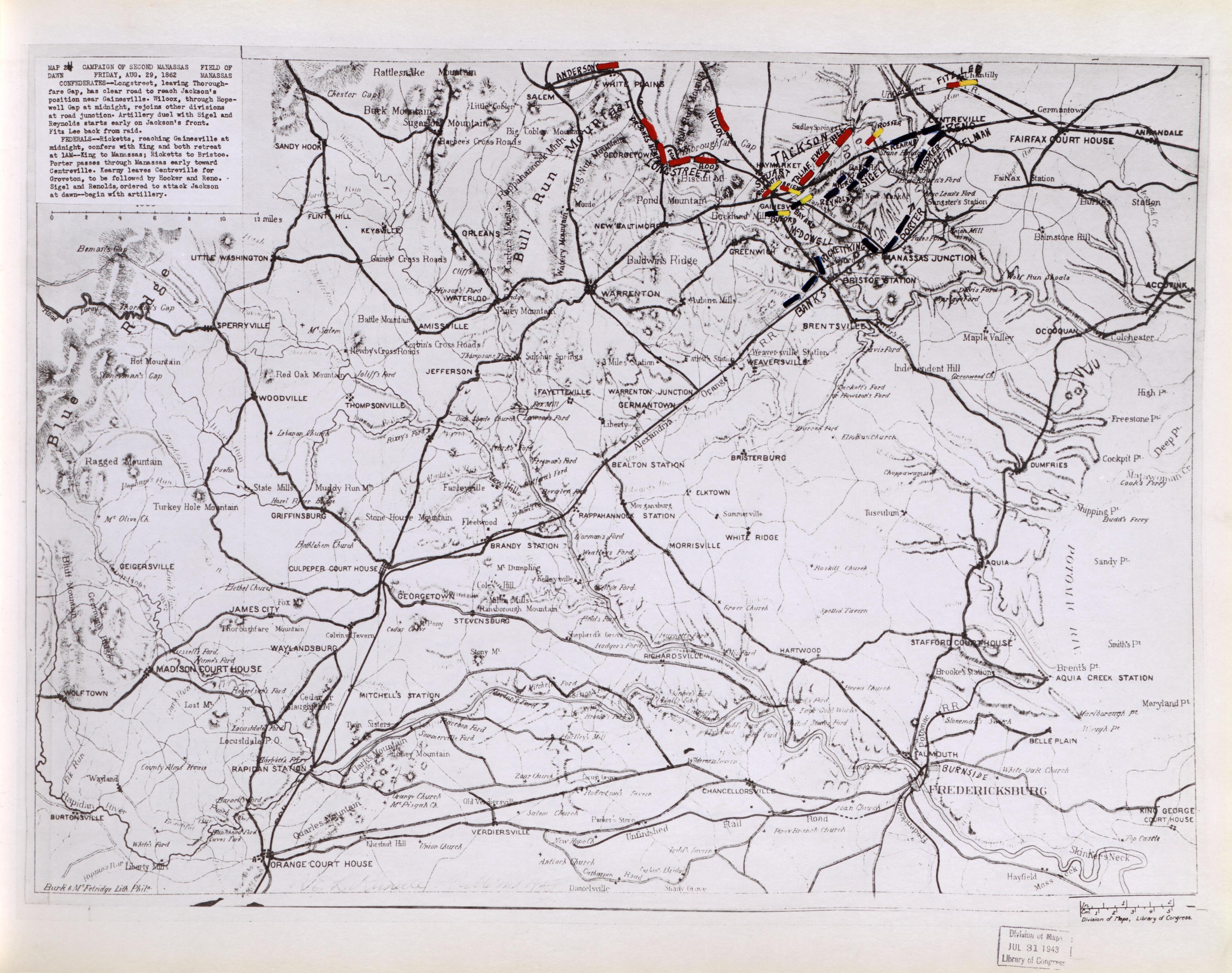 This old map of Manassas Region, , Virginia was created by Russell, Robert E. L. in 1862