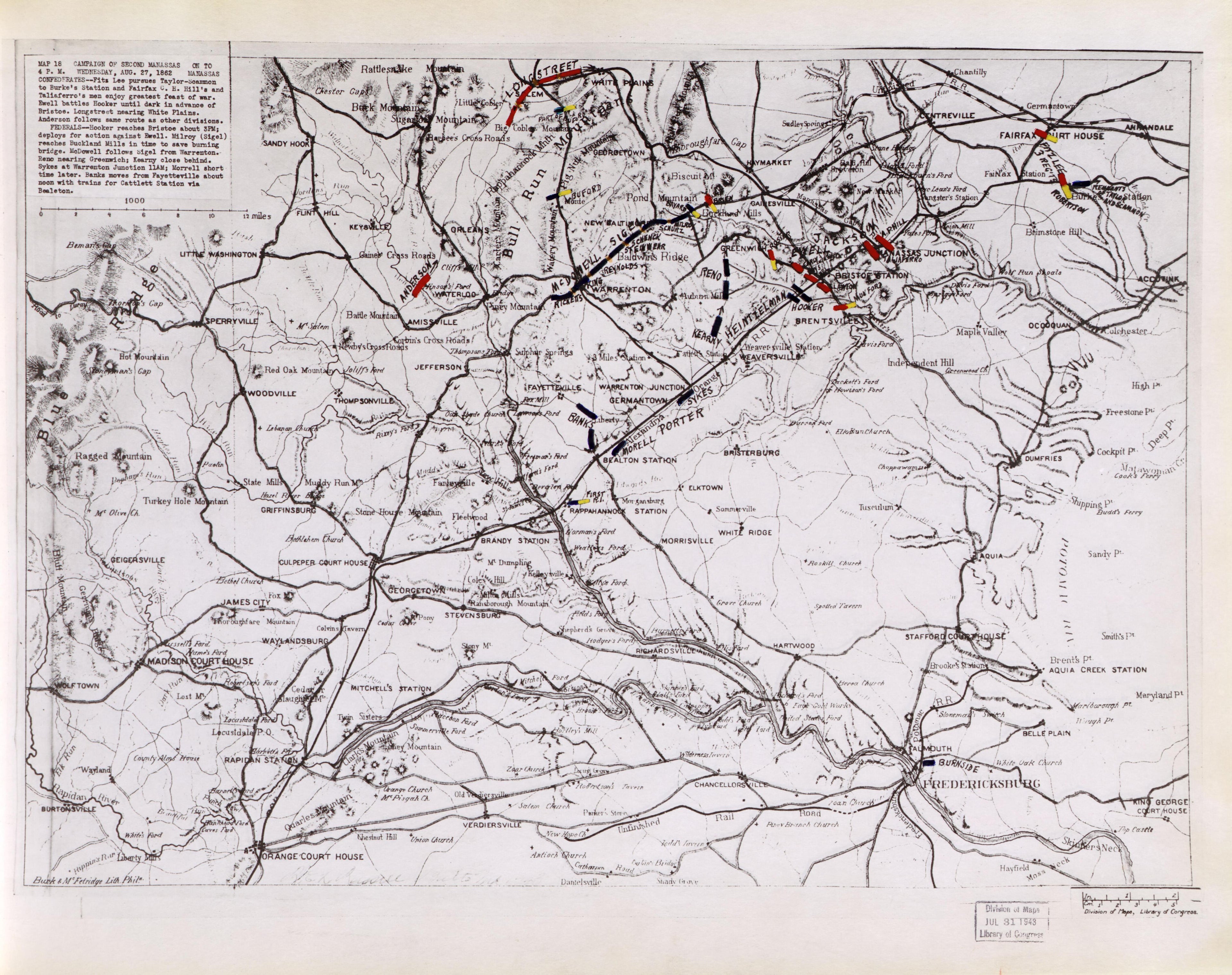 This old map of Manassas Region, , Virginia was created by Russell, Robert E. L. in 1862