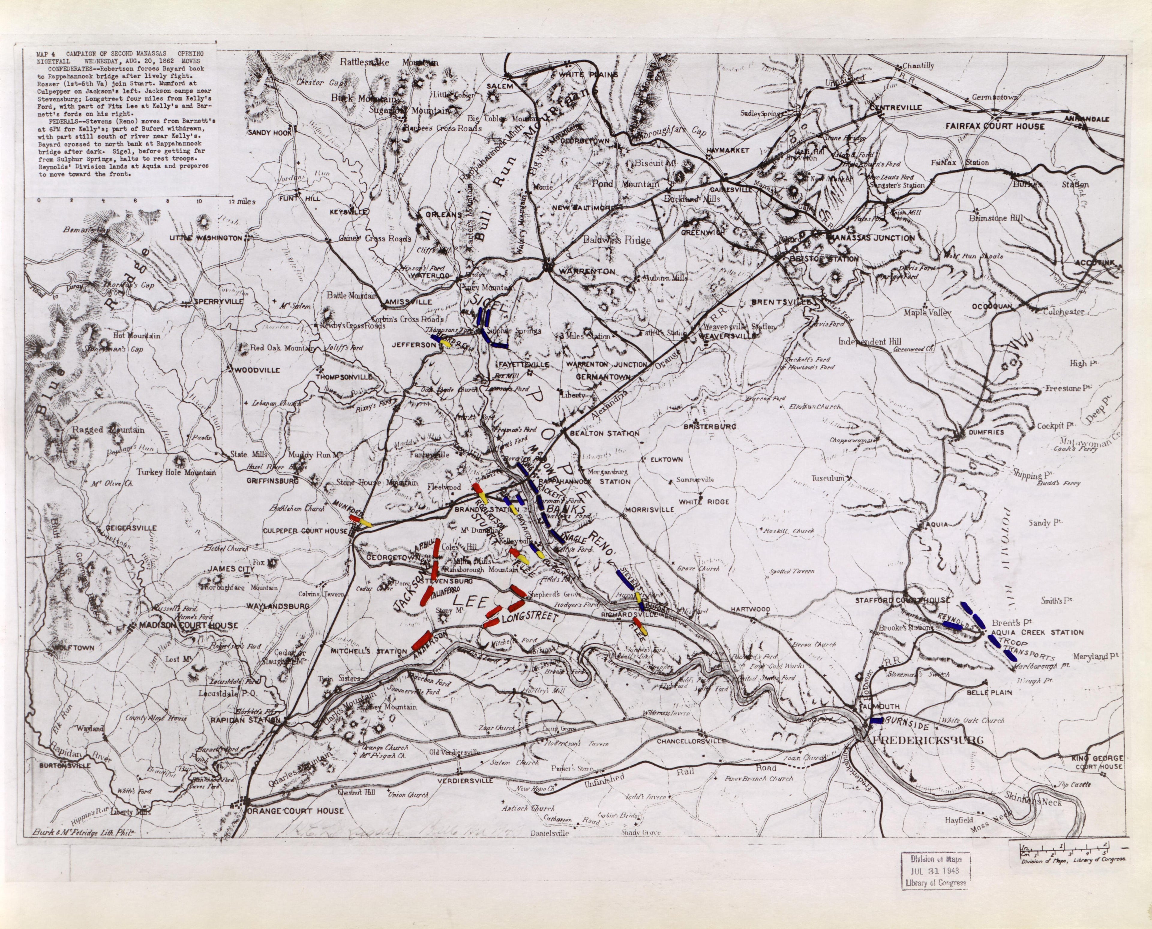 This old map of Manassas Region, , Virginia was created by Russell, Robert E. L. in 1862