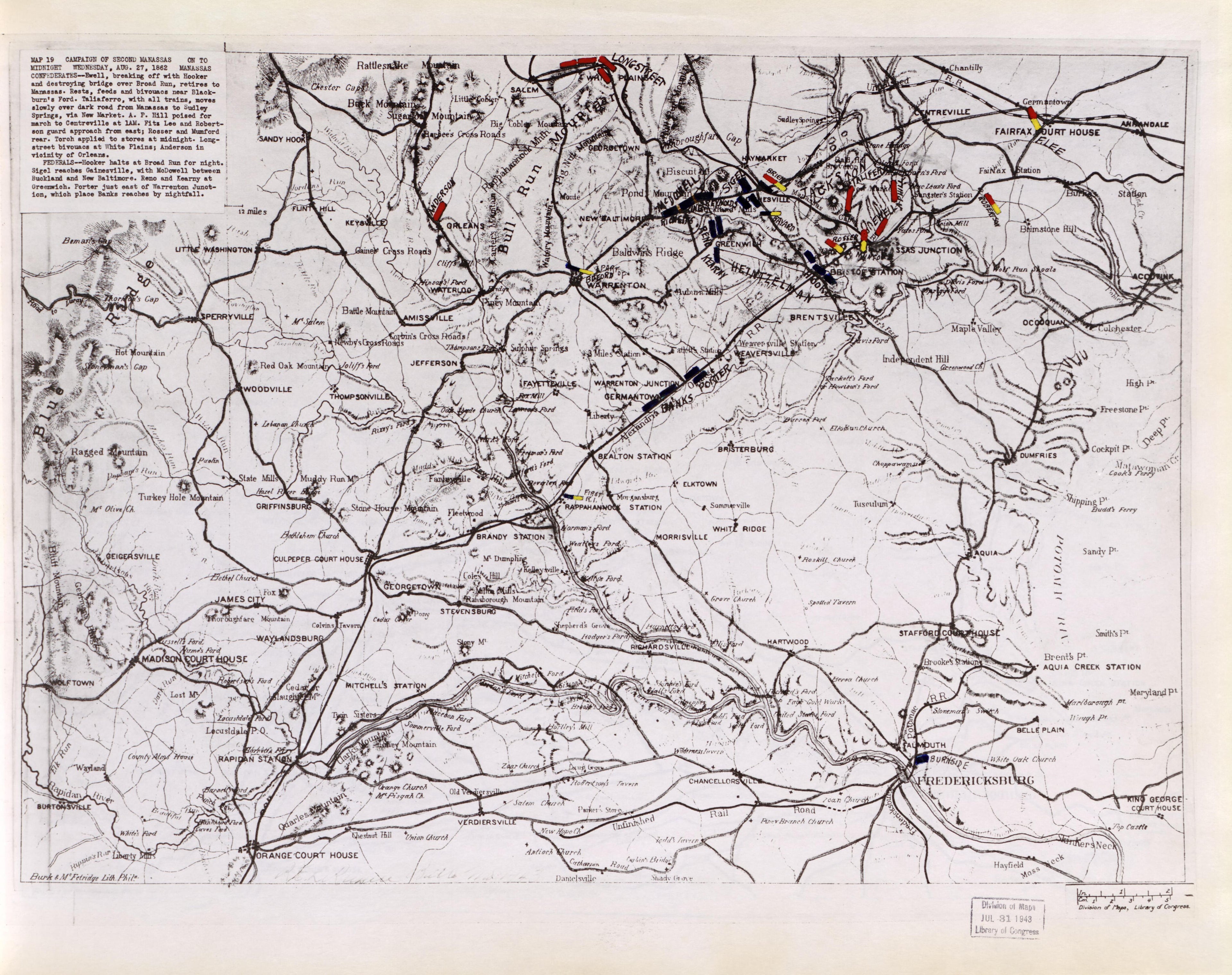 This old map of Manassas Region, , Virginia was created by Russell, Robert E. L. in 1862