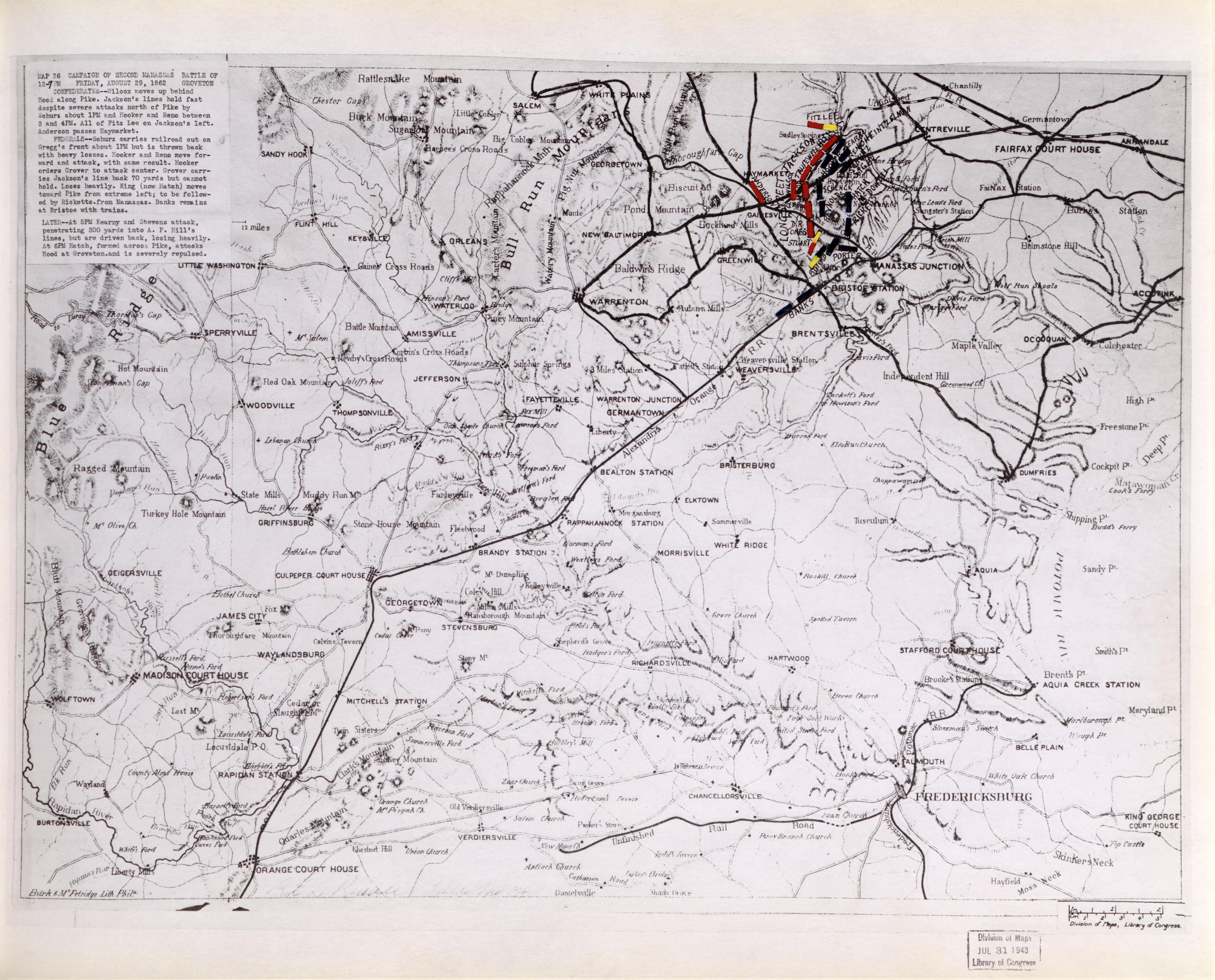 This old map of Manassas Region, , Virginia was created by Russell, Robert E. L. in 1862
