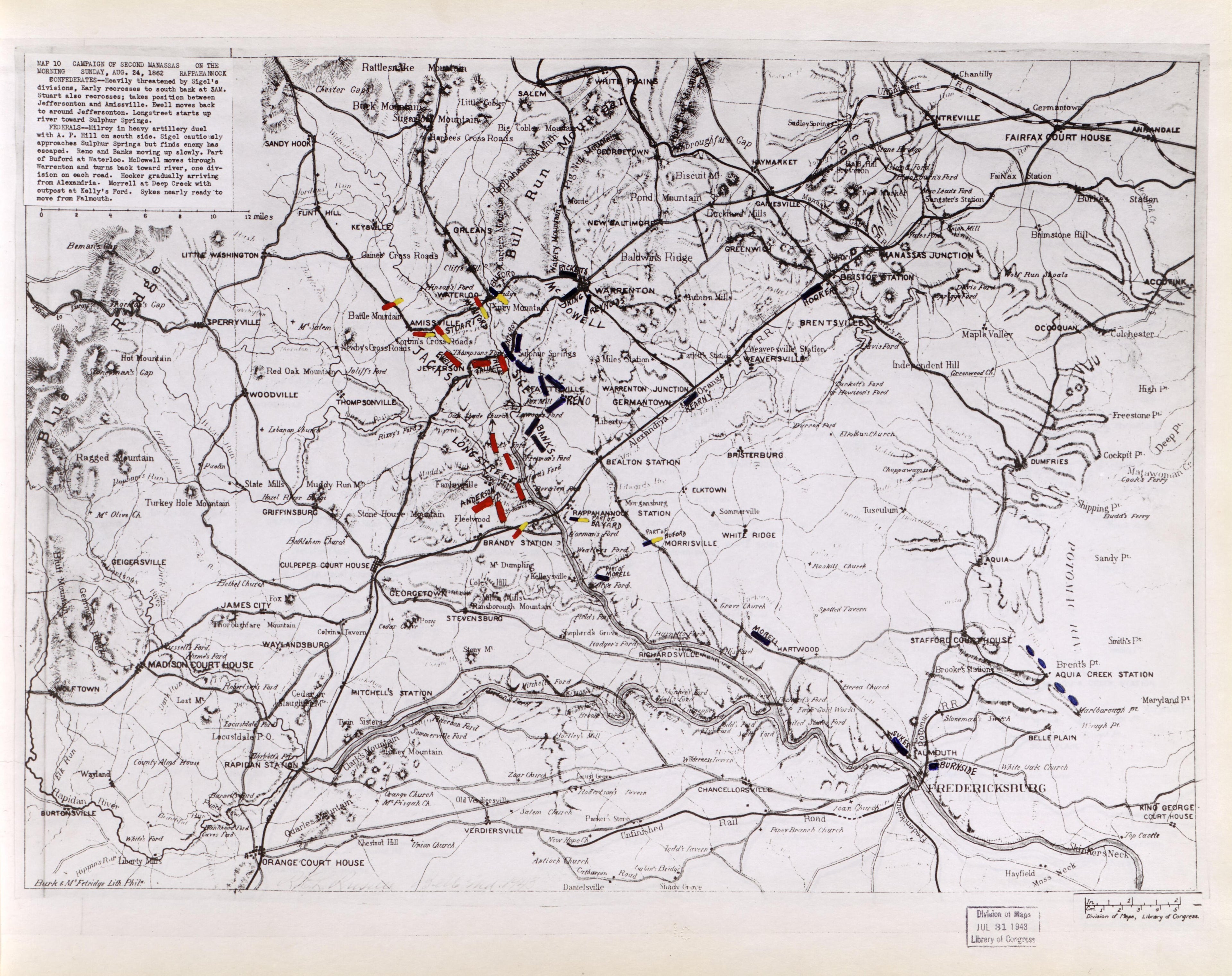 This old map of Manassas Region, , Virginia was created by Russell, Robert E. L. in 1862