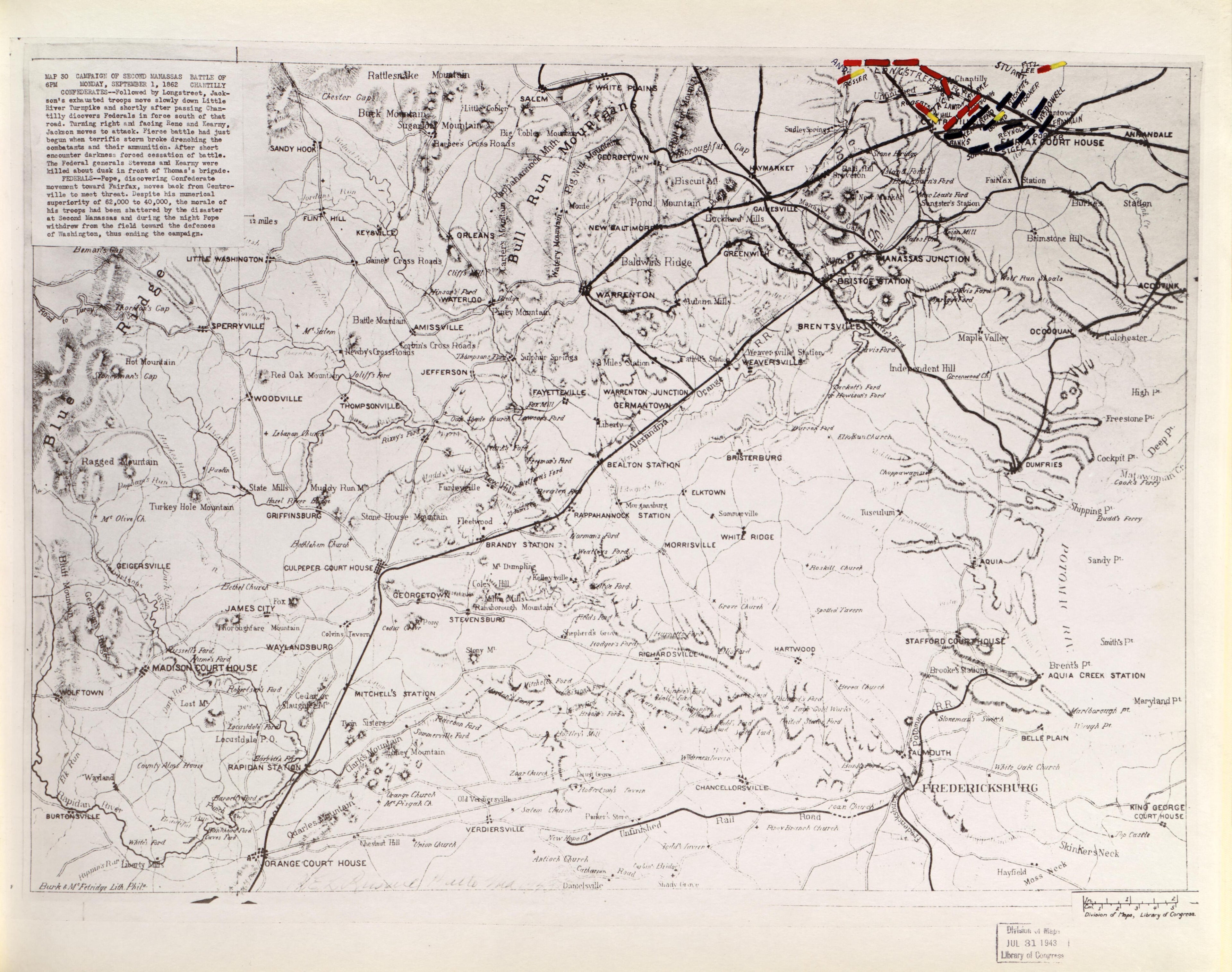 This old map of Manassas Region, , Virginia was created by Russell, Robert E. L. in 1862