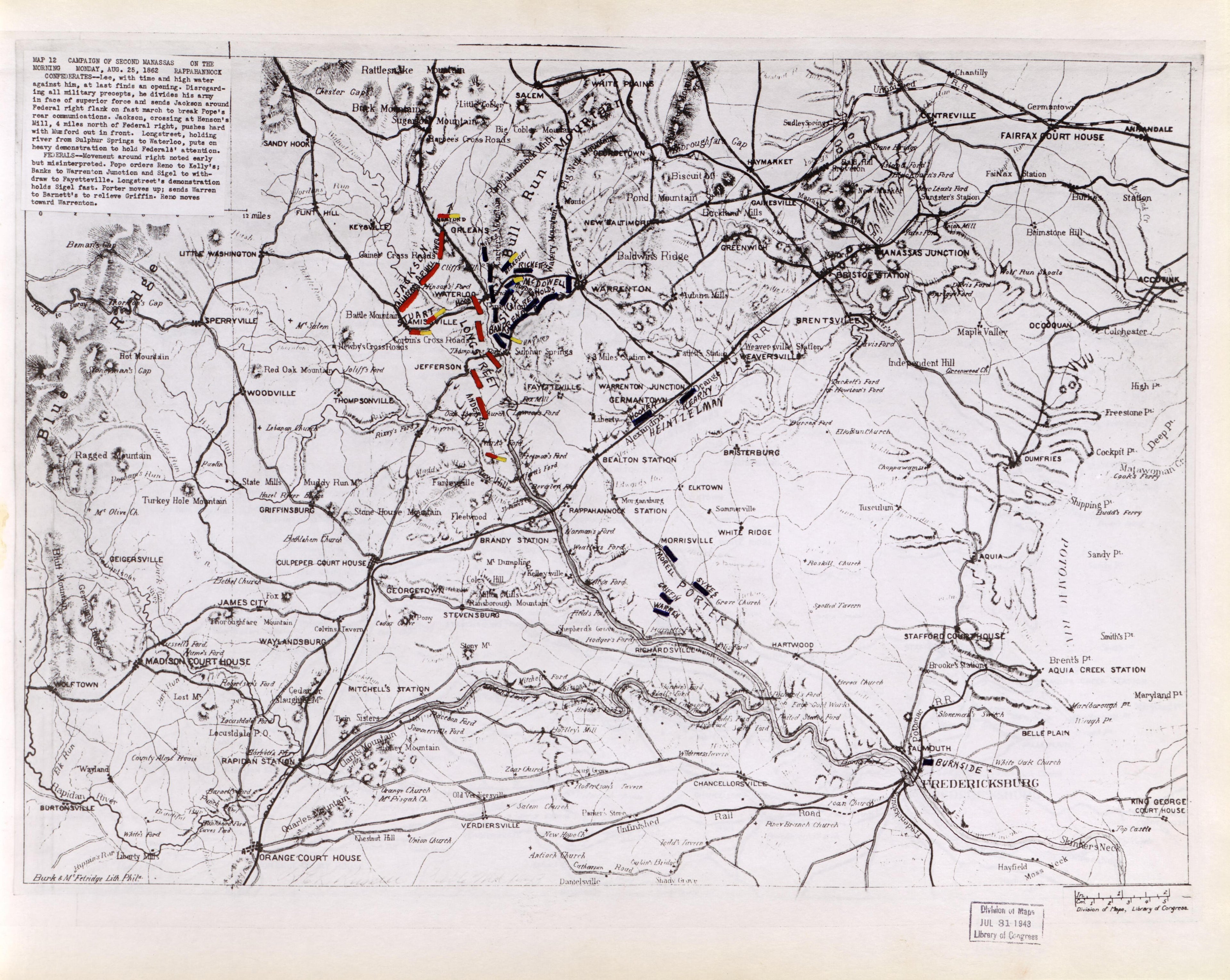 This old map of Manassas Region, , Virginia was created by Russell, Robert E. L. in 1862