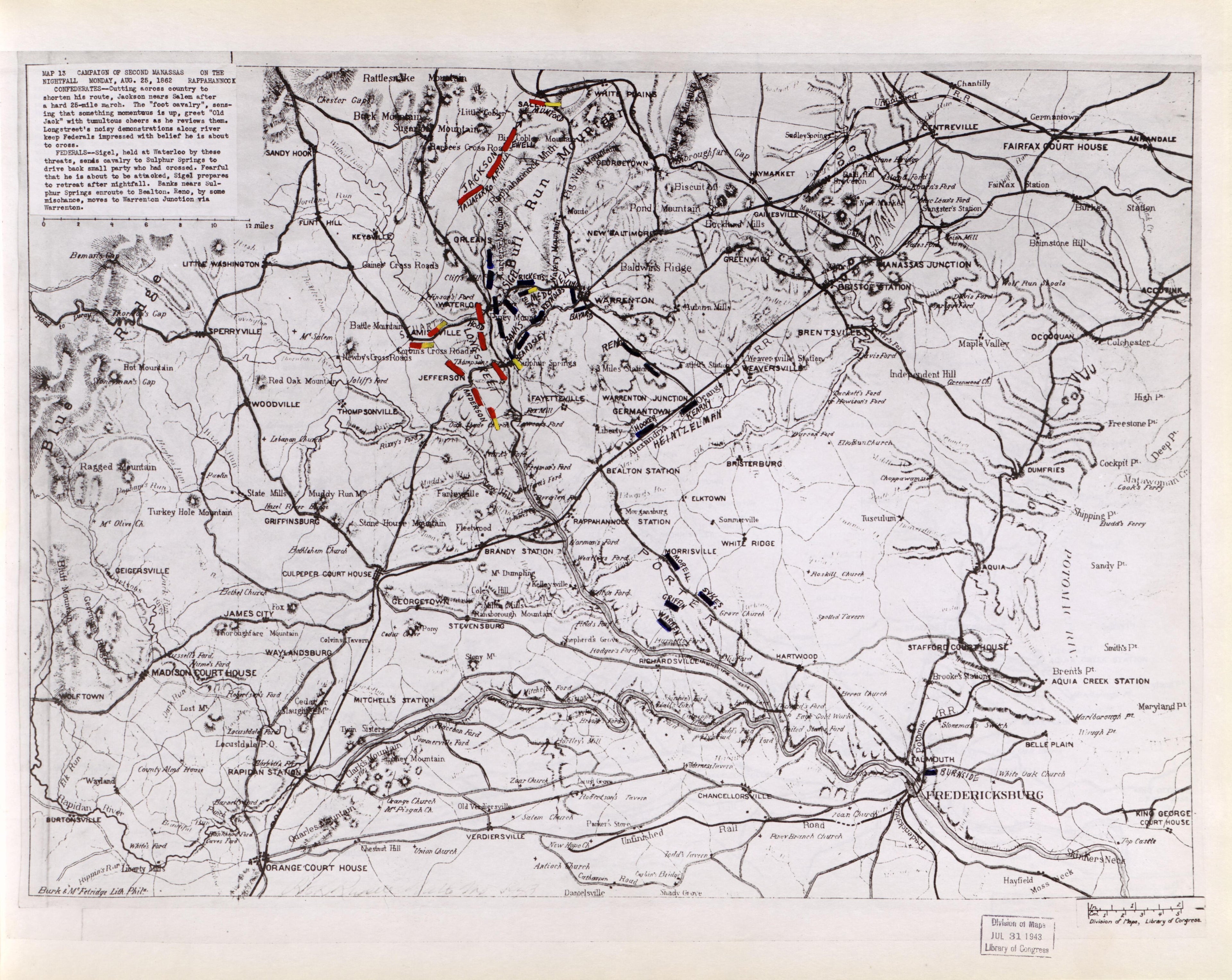 This old map of Manassas Region, , Virginia was created by Russell, Robert E. L. in 1862