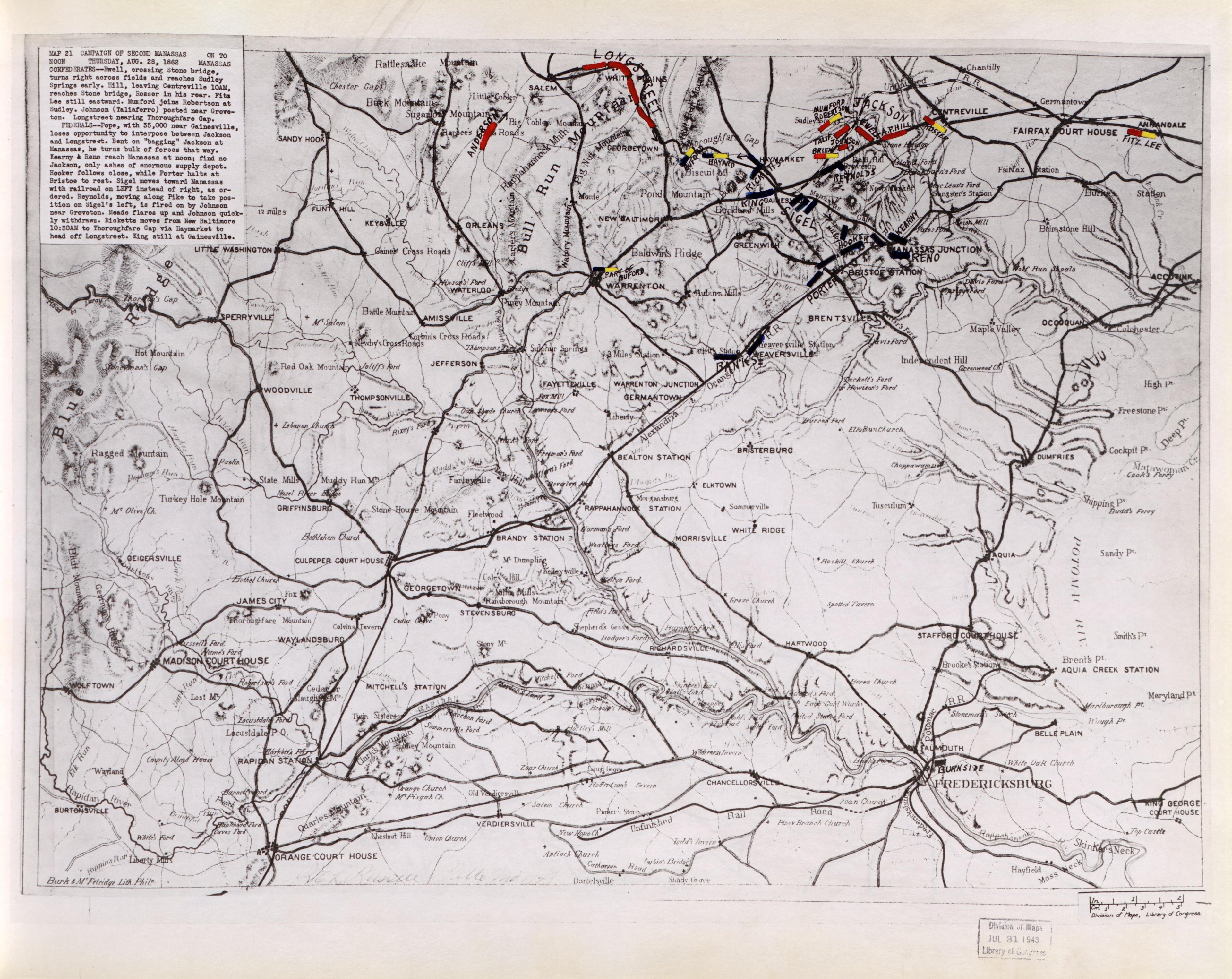 This old map of Manassas Region, , Virginia was created by Russell, Robert E. L. in 1862