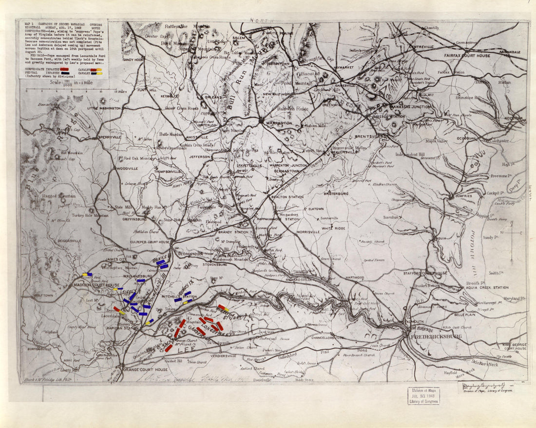 This old map of Manassas Region, , Virginia was created by Russell, Robert E. L. in 1862