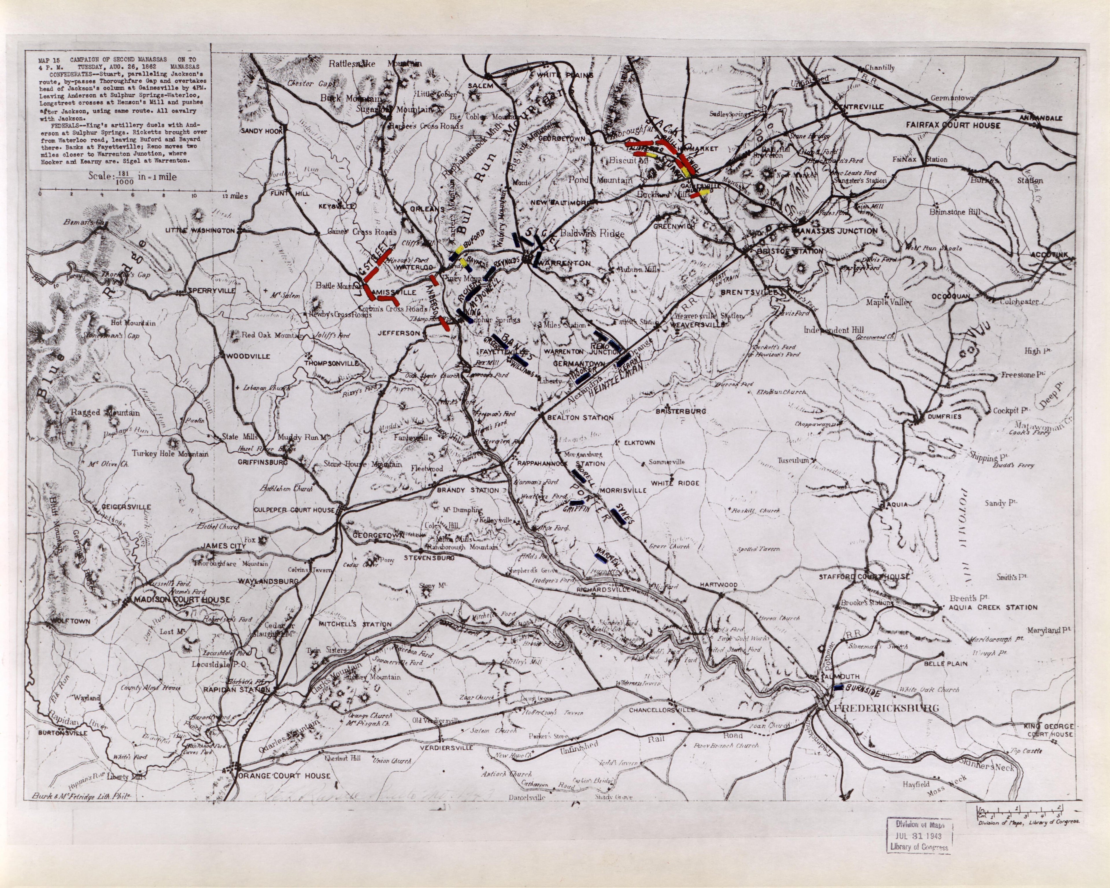 This old map of Manassas Region, , Virginia was created by Russell, Robert E. L. in 1862