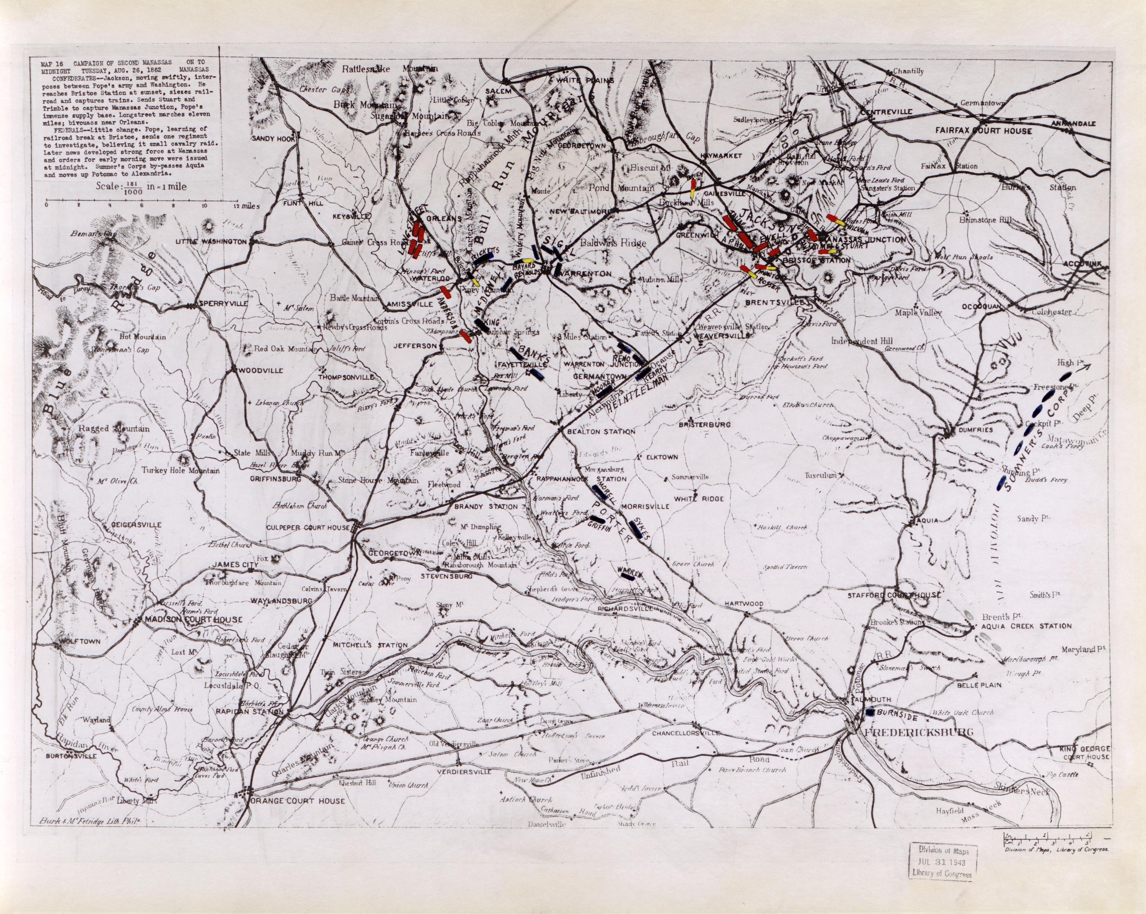 This old map of Manassas Region, , Virginia was created by Russell, Robert E. L. in 1862