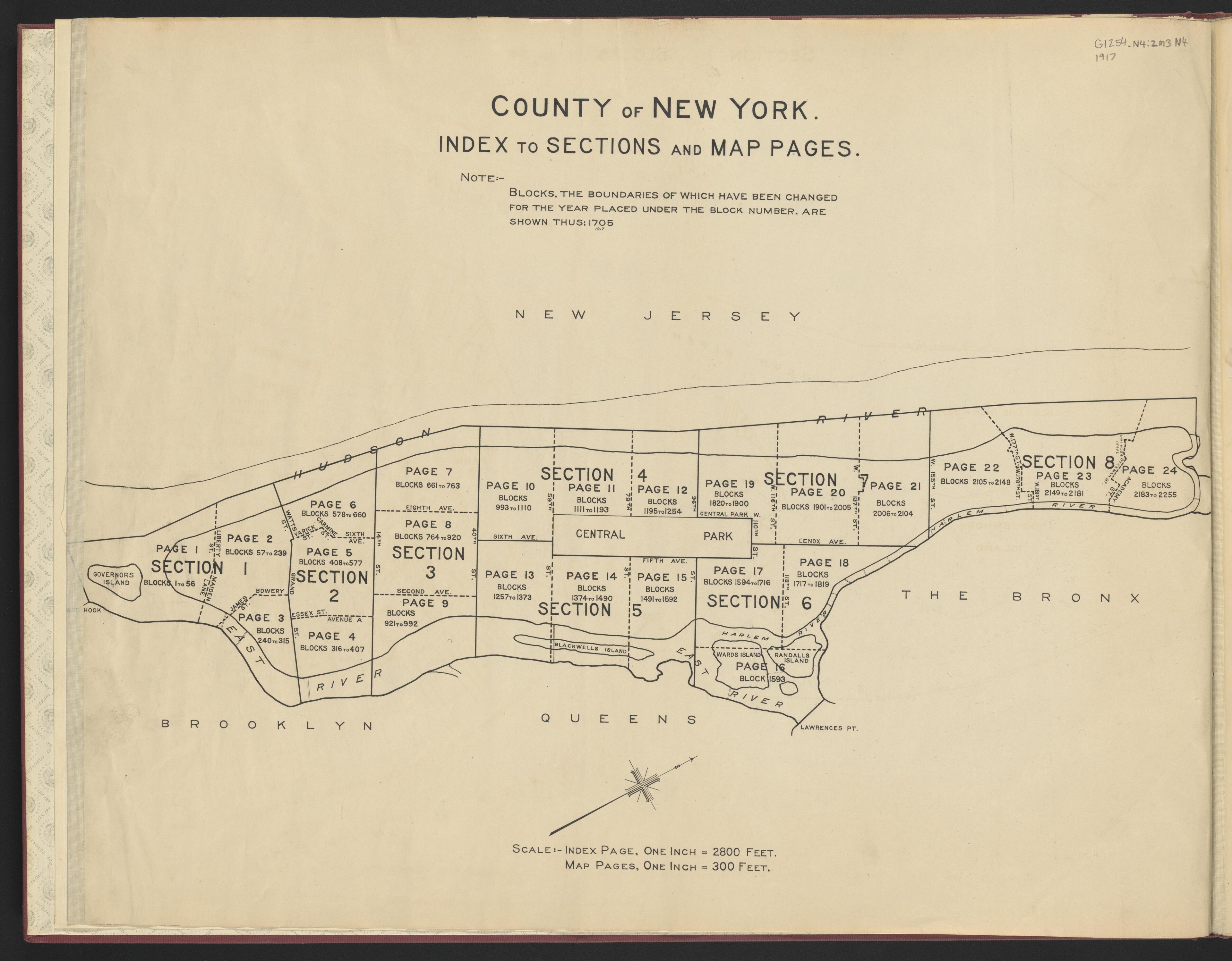 Image 2 of the Land Map of the County of New York from the Land Map of the County of New York 1917 by Relic Map Company