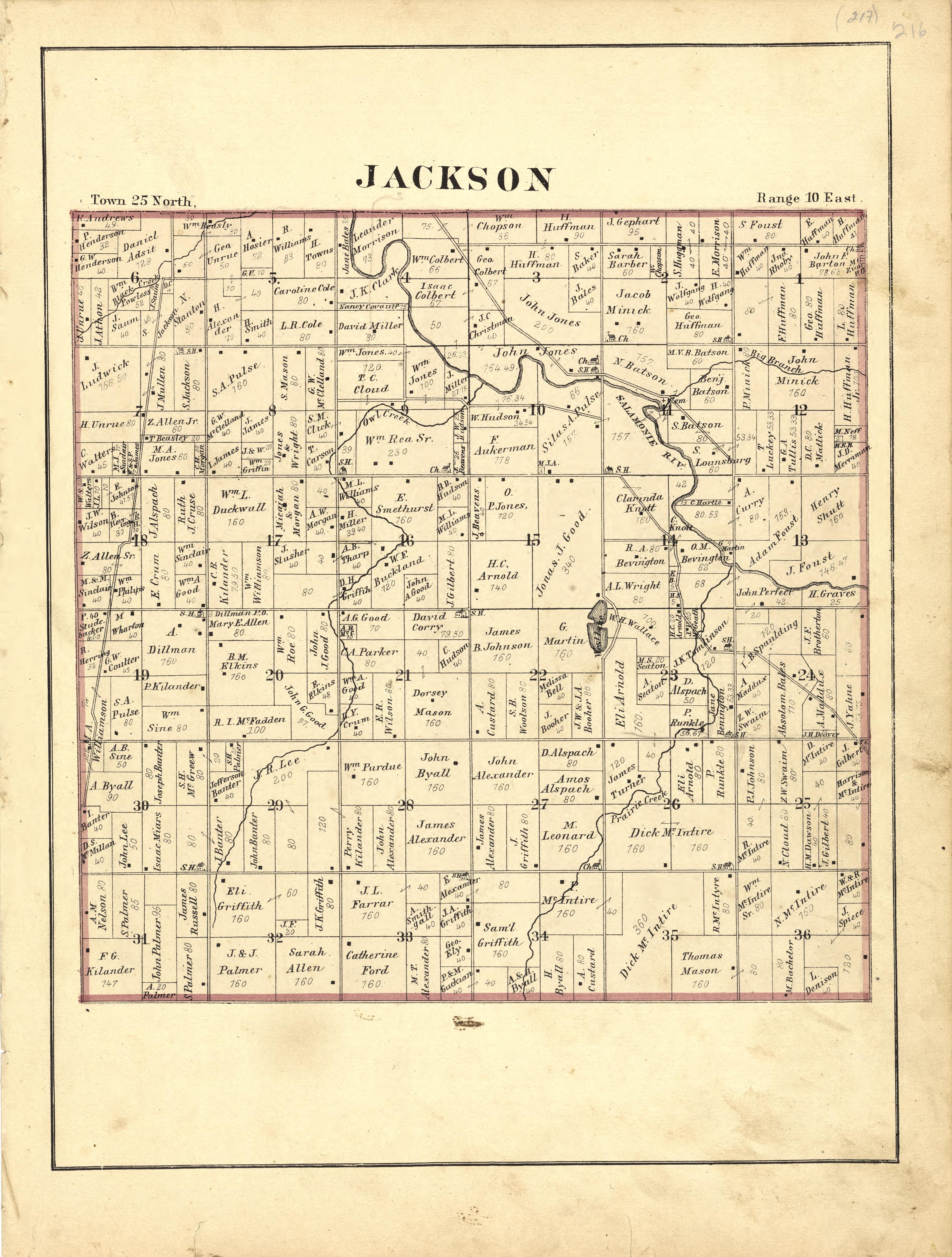 Map of Jackson from Historical Hand-atlas, Illustrated, Containing Large Scale Copper Plate Maps of Each State and Territory of the United States, and the Provinces of Canada, Together With a Complete Reference Map of the World, … 1881 by Relic Map Company