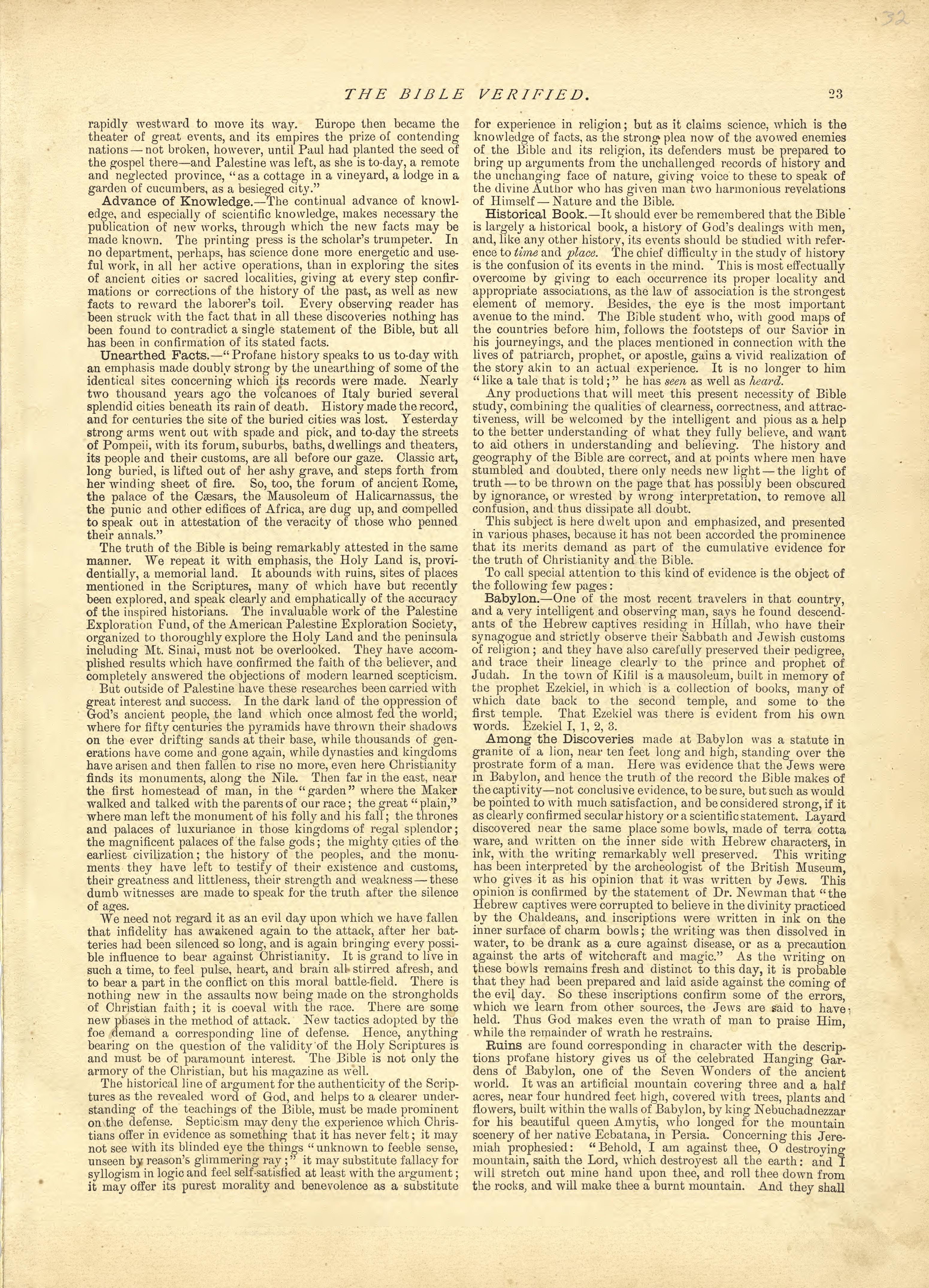 The Bible Verified - Continued from Historical Hand-atlas, Illustrated, Containing Large Scale Copper Plate Maps of Each State and Territory of the United States, and the Provinces of Canada, Together With a Complete Reference Map of the World, … 1881 by Relic Map Company