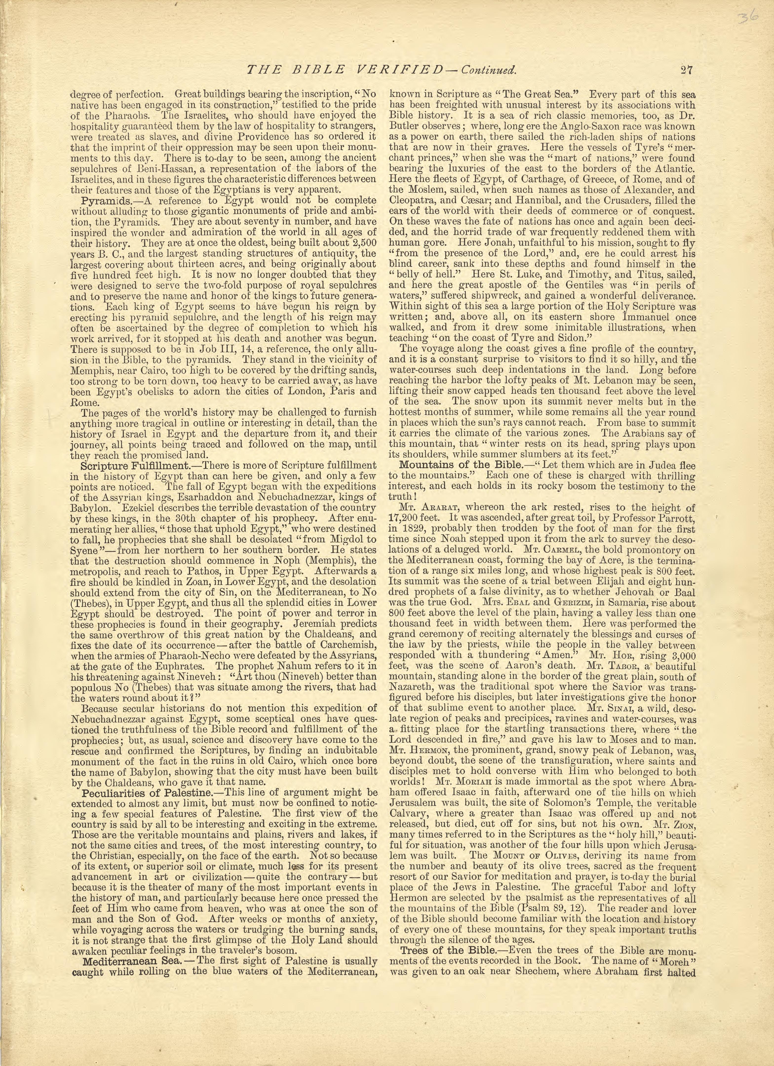 The Bible Verified - Continued from Historical Hand-atlas, Illustrated, Containing Large Scale Copper Plate Maps of Each State and Territory of the United States, and the Provinces of Canada, Together With a Complete Reference Map of the World, … 1881 by Relic Map Company