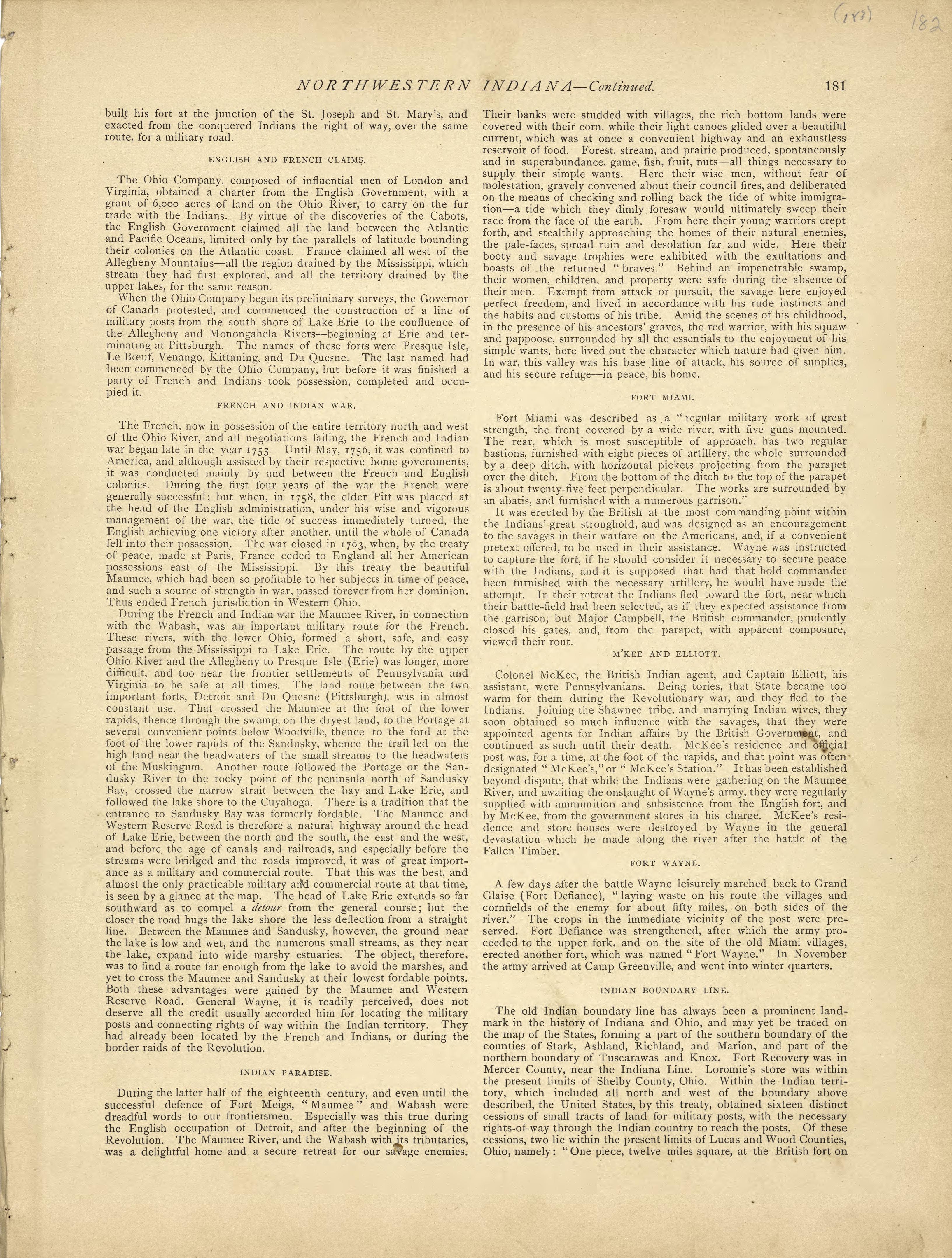 Northwestern Indiana - Continued from Historical Hand-atlas, Illustrated, Containing Large Scale Copper Plate Maps of Each State and Territory of the United States, and the Provinces of Canada, Together With a Complete Reference Map of the World, … 1881 by Relic Map Company