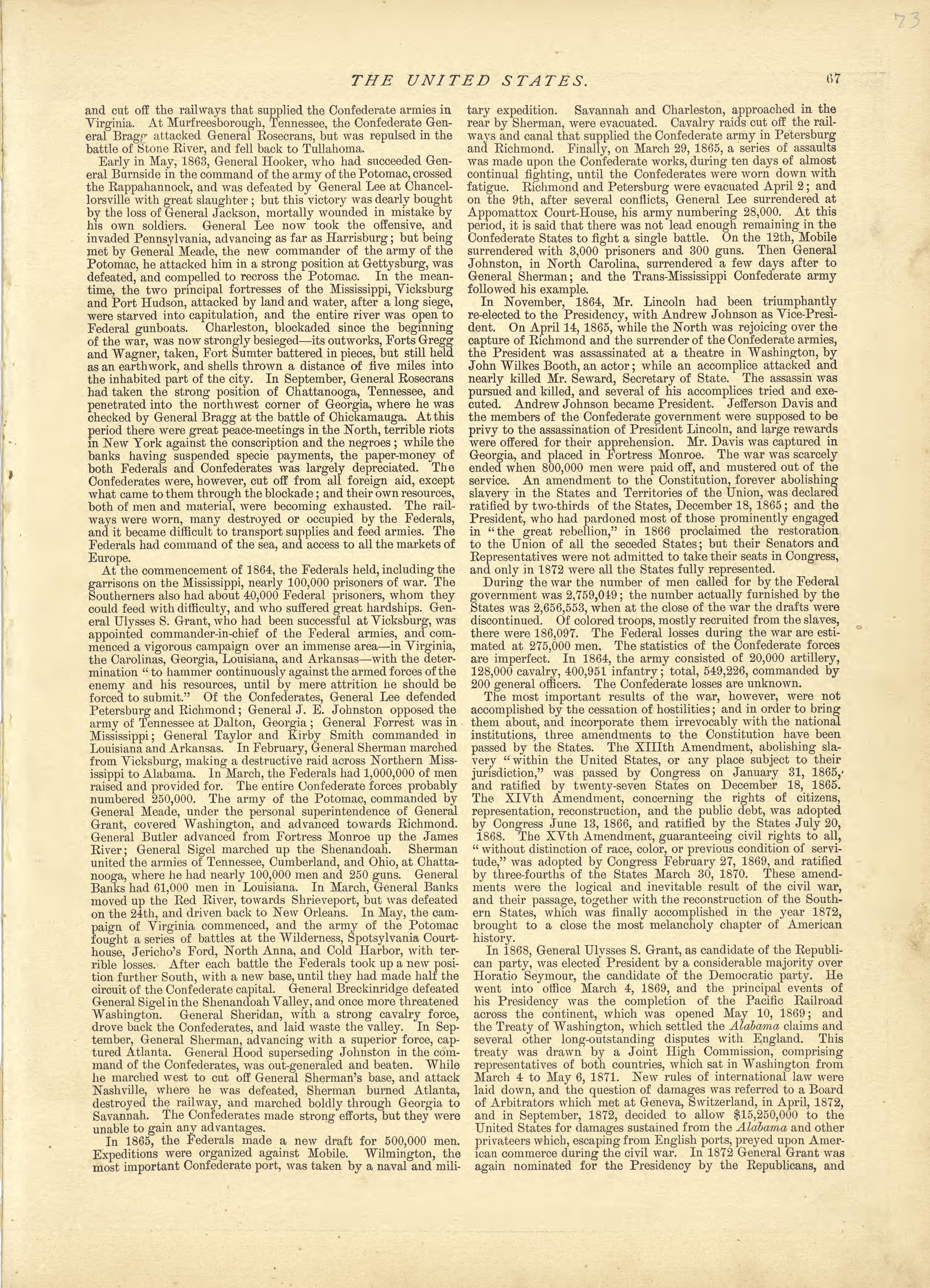 The United States - Continued from Historical Hand-atlas, Illustrated, Containing Large Scale Copper Plate Maps of Each State and Territory of the United States, and the Provinces of Canada, Together With a Complete Reference Map of the World, … 1881 by Relic Map Company