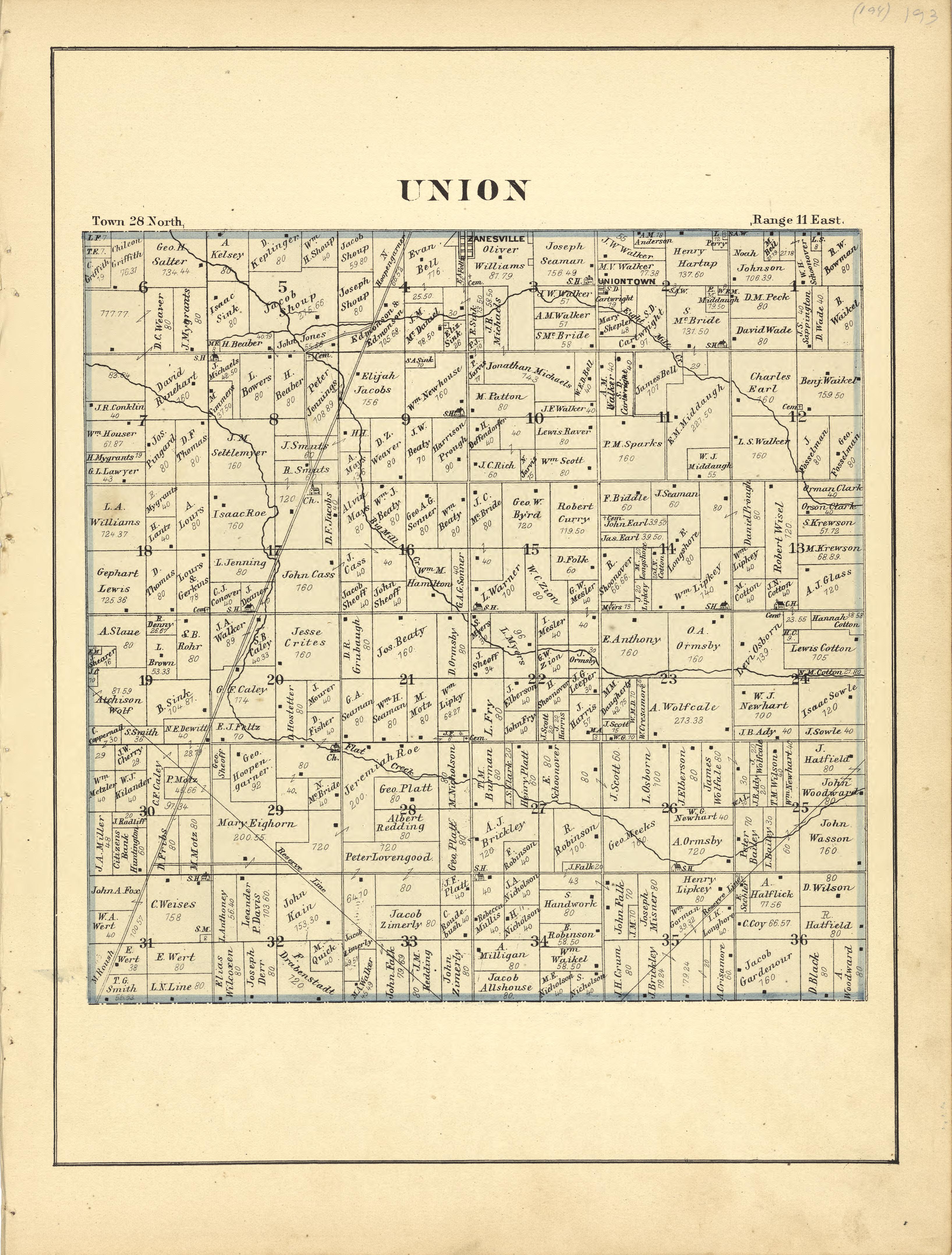 Map of Union from Historical Hand-atlas, Illustrated, Containing Large Scale Copper Plate Maps of Each State and Territory of the United States, and the Provinces of Canada, Together With a Complete Reference Map of the World, … 1881 by Relic Map Company
