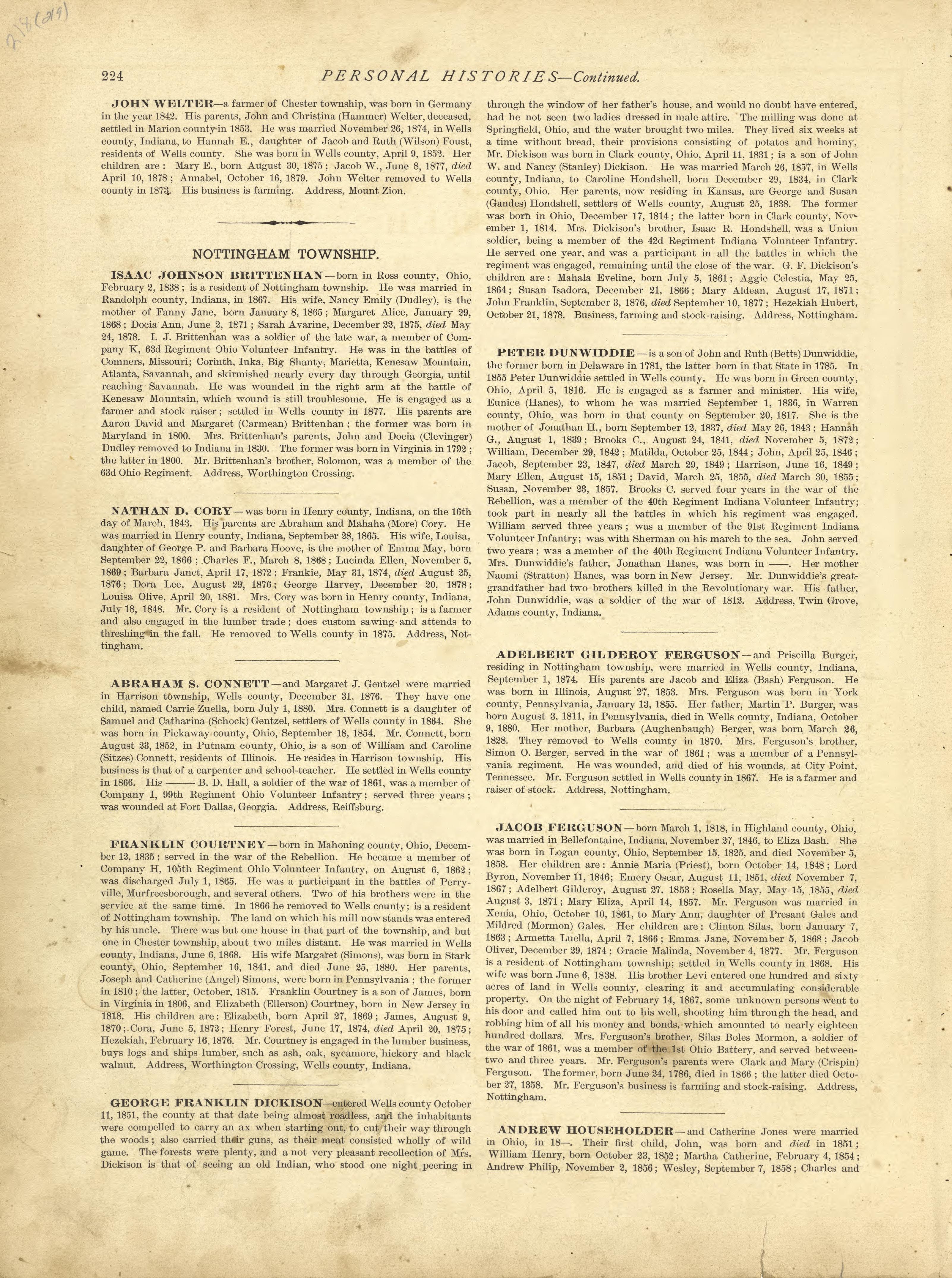 Personal Histories - Continued from Historical Hand-atlas, Illustrated, Containing Large Scale Copper Plate Maps of Each State and Territory of the United States, and the Provinces of Canada, Together With a Complete Reference Map of the World, … 1881 by Relic Map Company