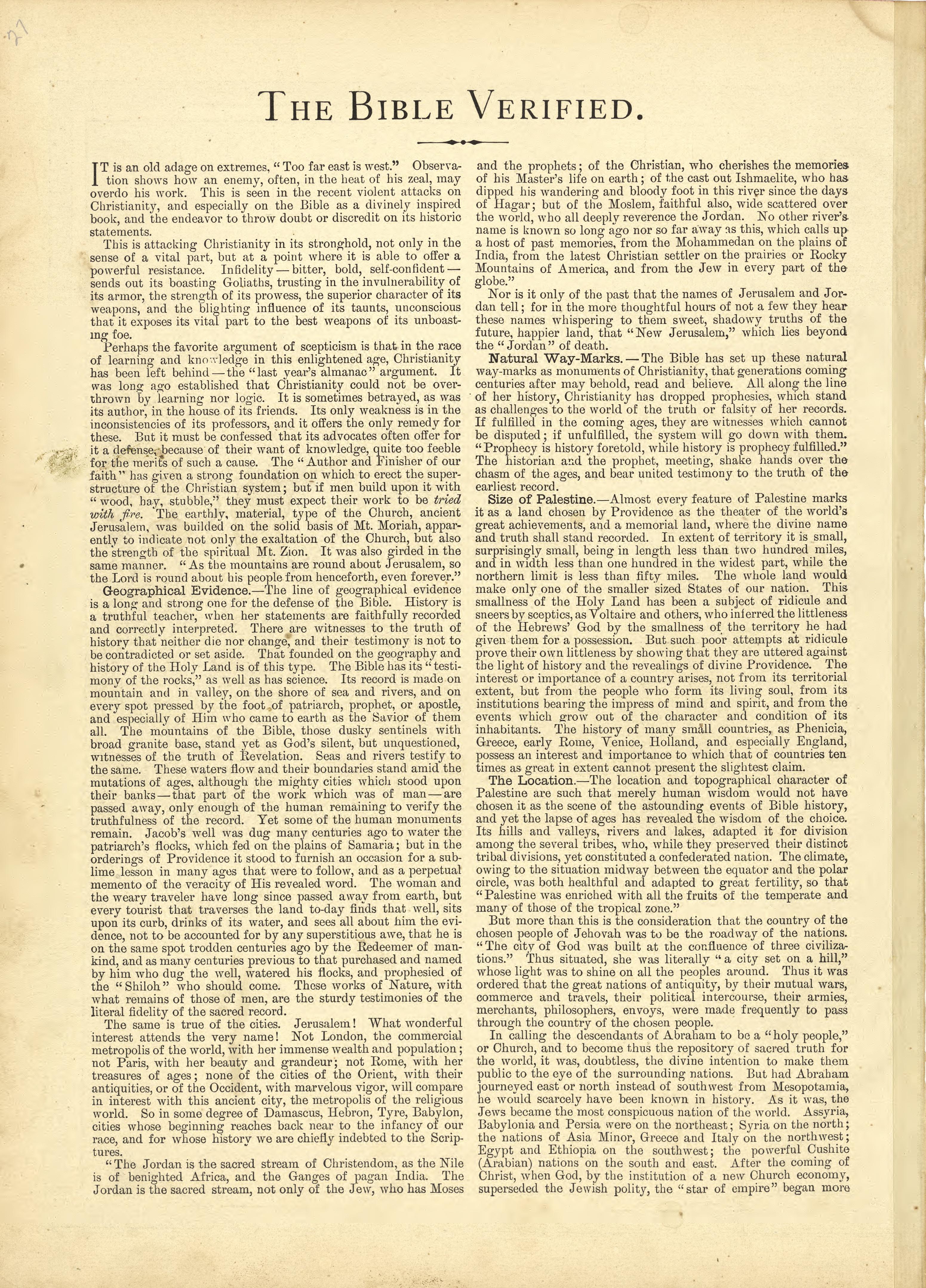The Bible Verified from Historical Hand-atlas, Illustrated, Containing Large Scale Copper Plate Maps of Each State and Territory of the United States, and the Provinces of Canada, Together With a Complete Reference Map of the World, … 1881 by Relic Map Company