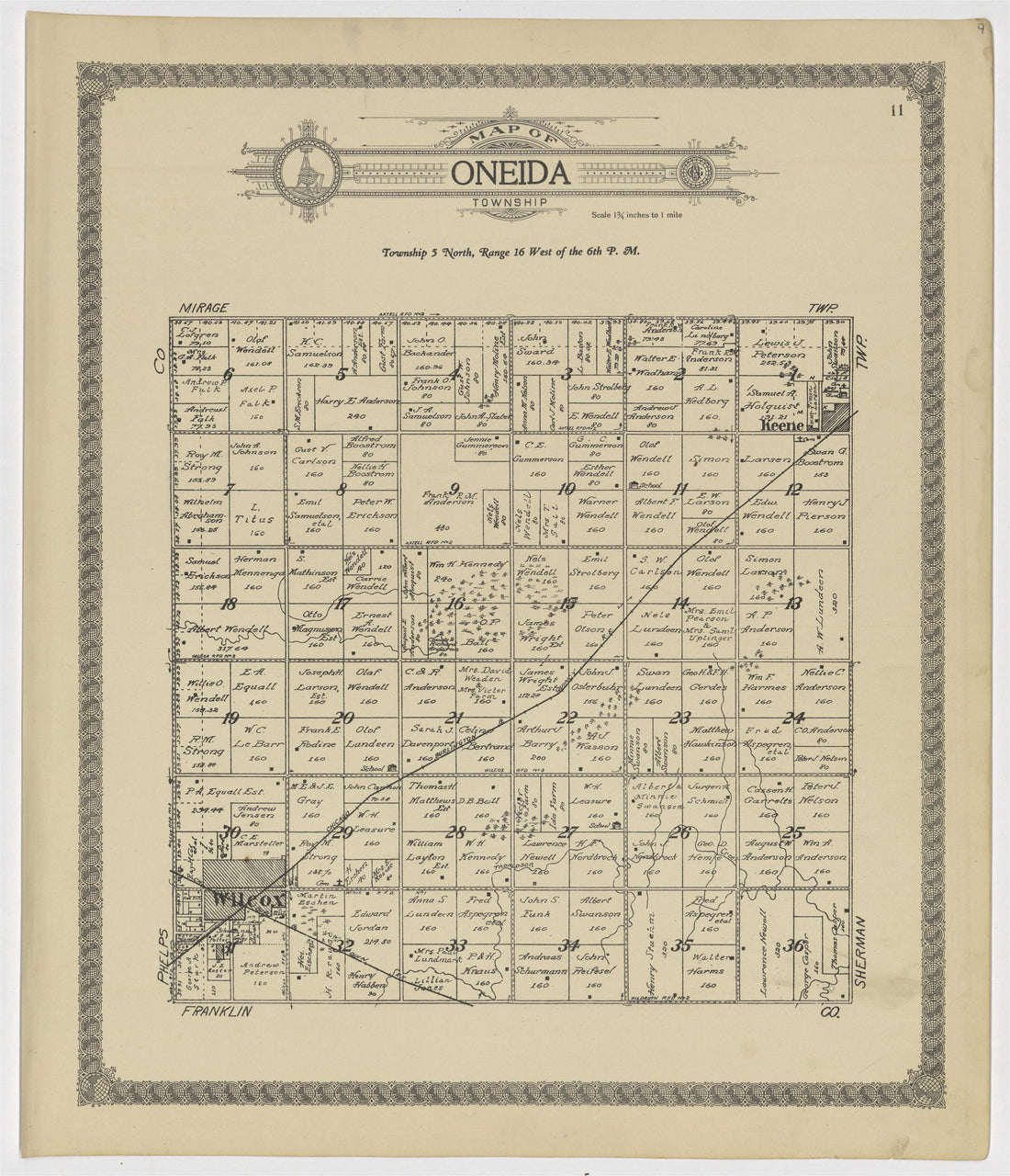 This old map of Kearney County, Nebraska, was created by Geo. A. Ogle & Co in 1923