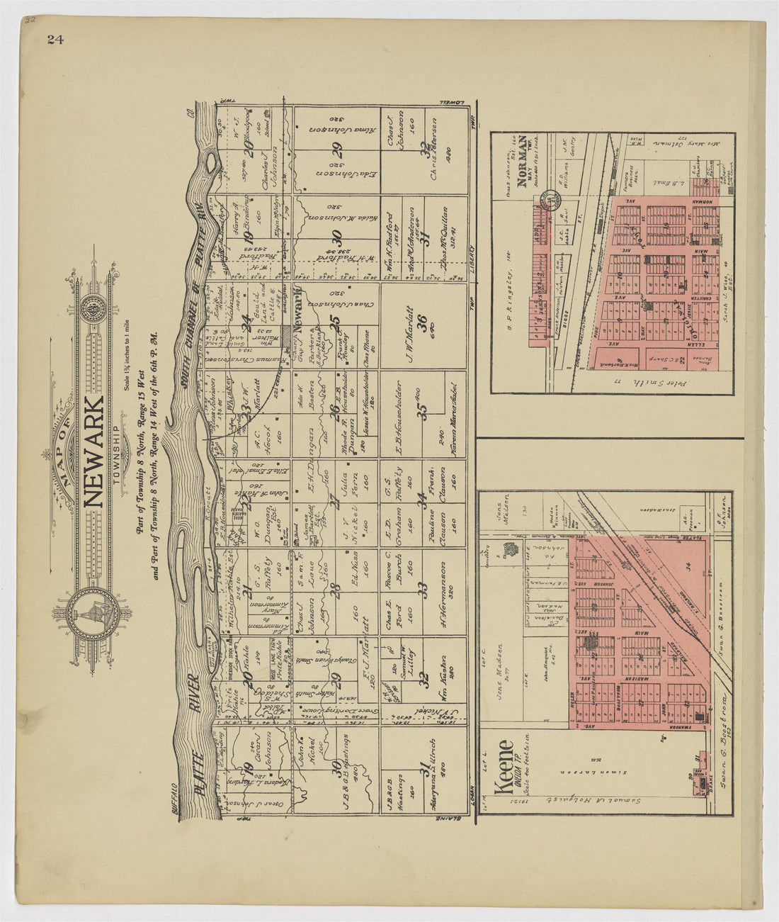 This old map of Kearney County, Nebraska, was created by Geo. A. Ogle & Co in 1923