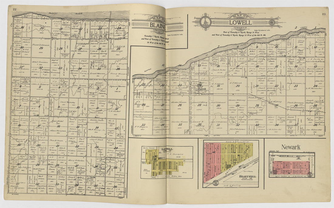 This old map of Kearney County, Nebraska, was created by Geo. A. Ogle & Co in 1923