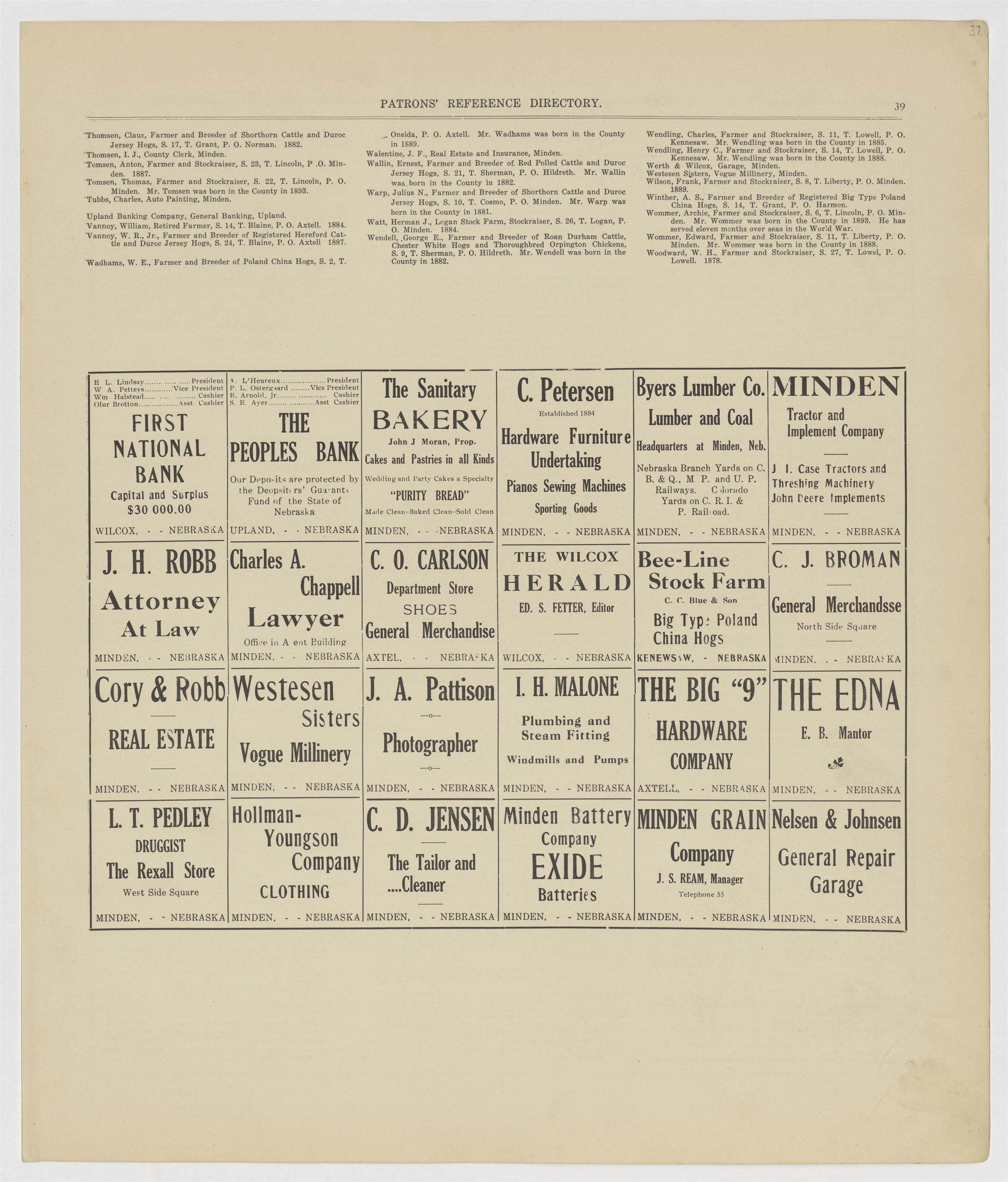 This old map of Kearney County, Nebraska, was created by Geo. A. Ogle & Co in 1923