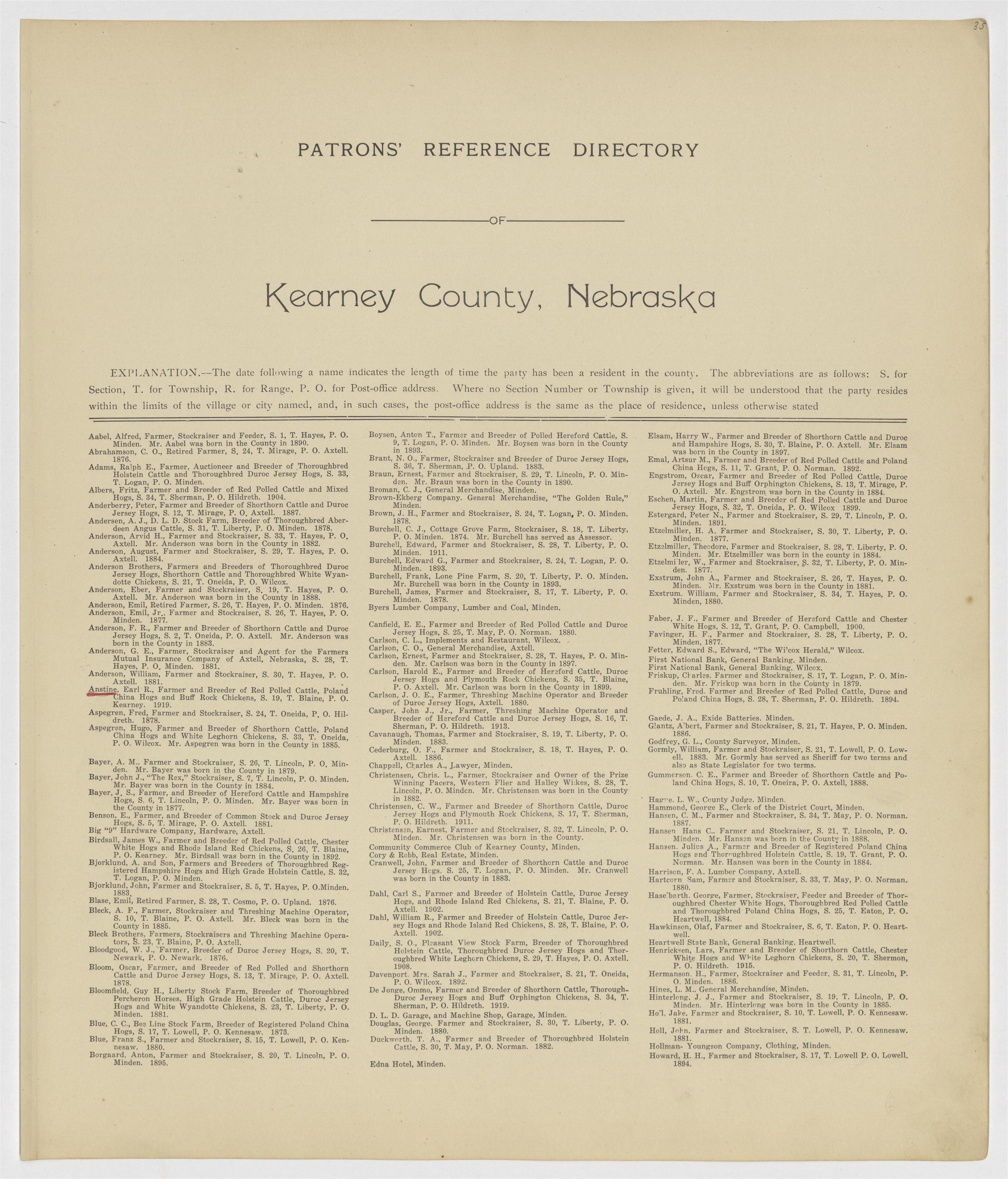This old map of Kearney County, Nebraska, was created by Geo. A. Ogle & Co in 1923