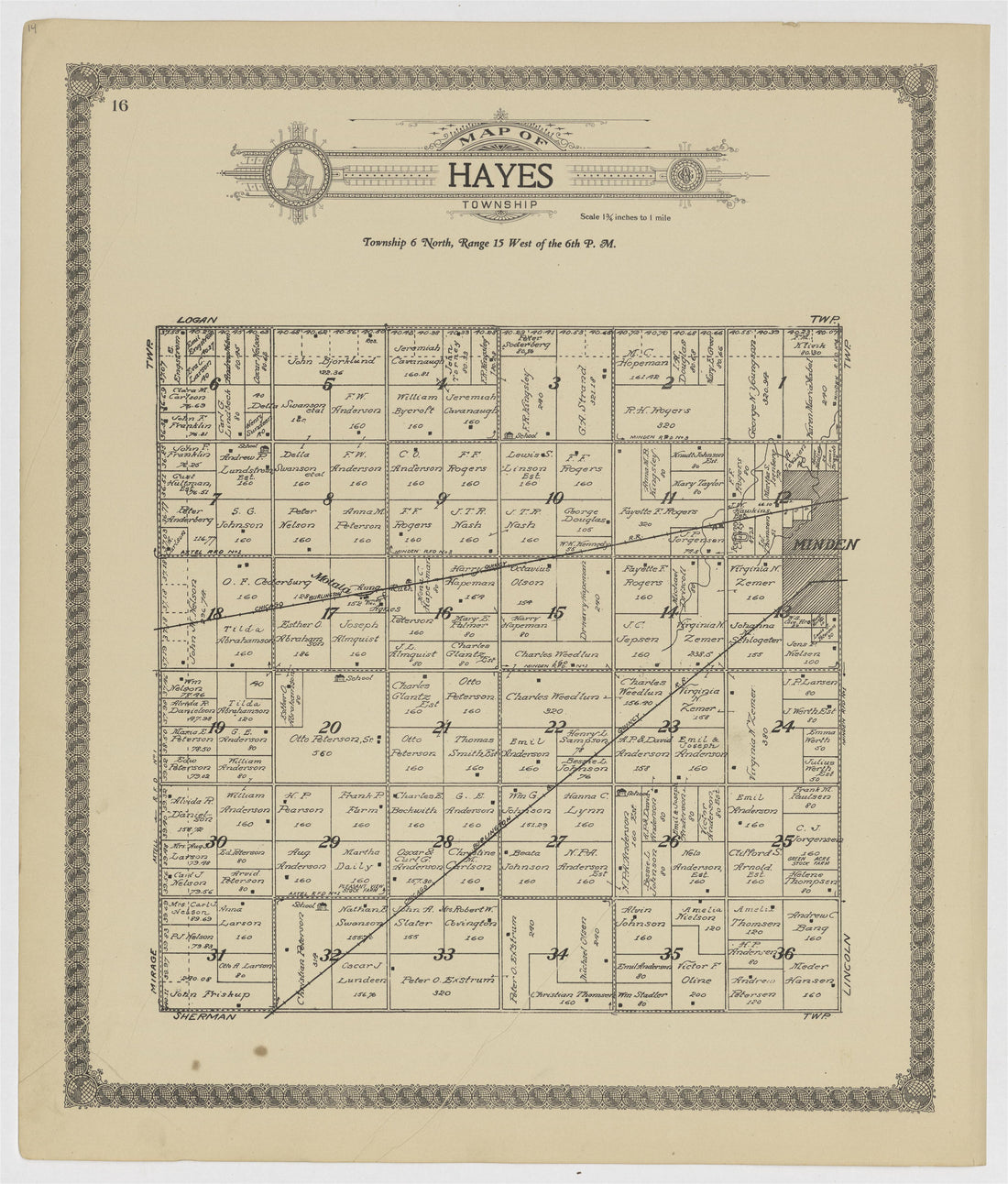 This old map of Kearney County, Nebraska, was created by Geo. A. Ogle & Co in 1923