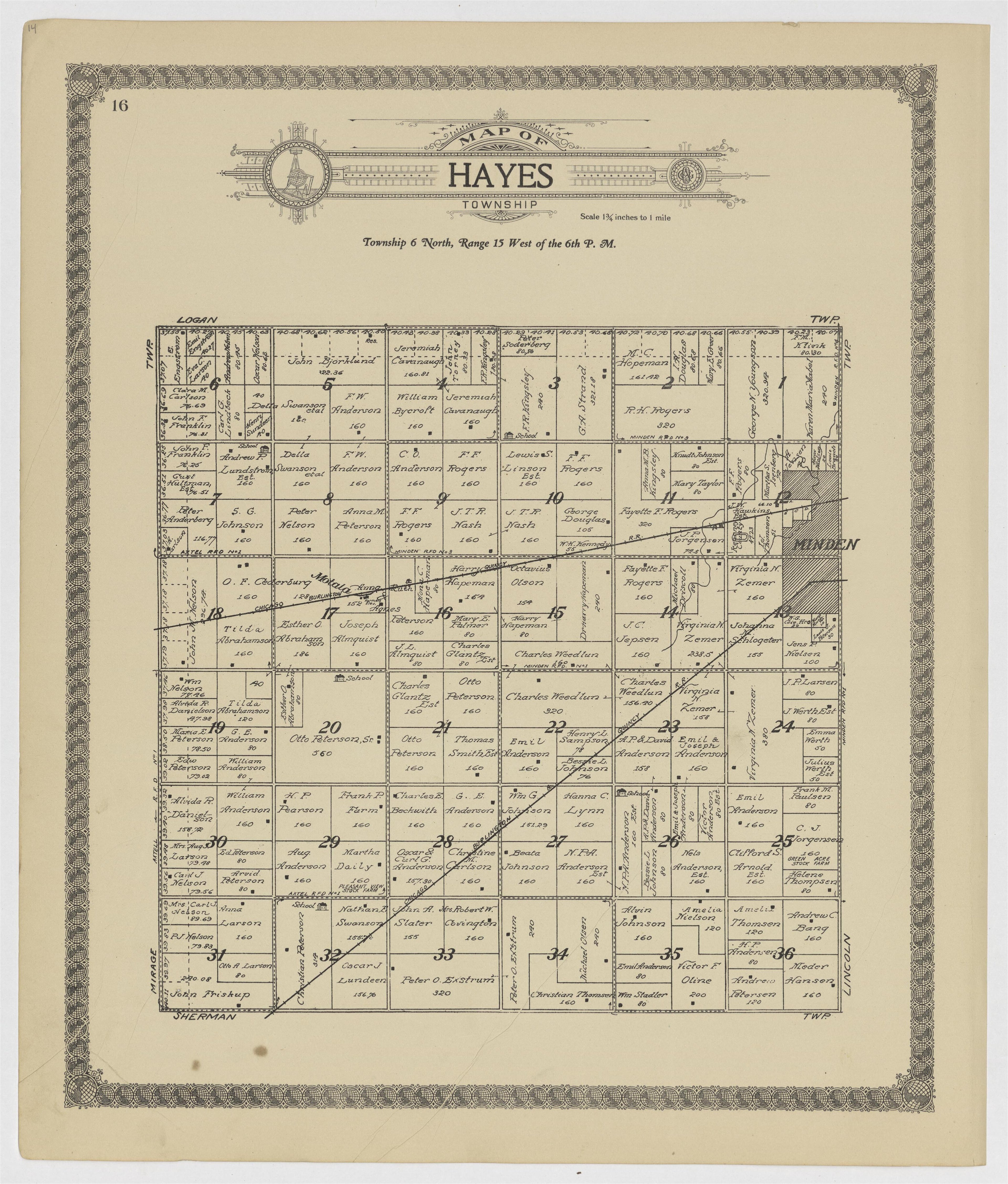 Image 14 of Standard Atlas of Kearney County, Nebraska from Standard Atlas of Kearney County, Nebraska : Including a Plat Book of the Villages, Cities and Townships of the County : Map of the State, United States and World : Patrons Directory, … 1923 by Relic Map Company