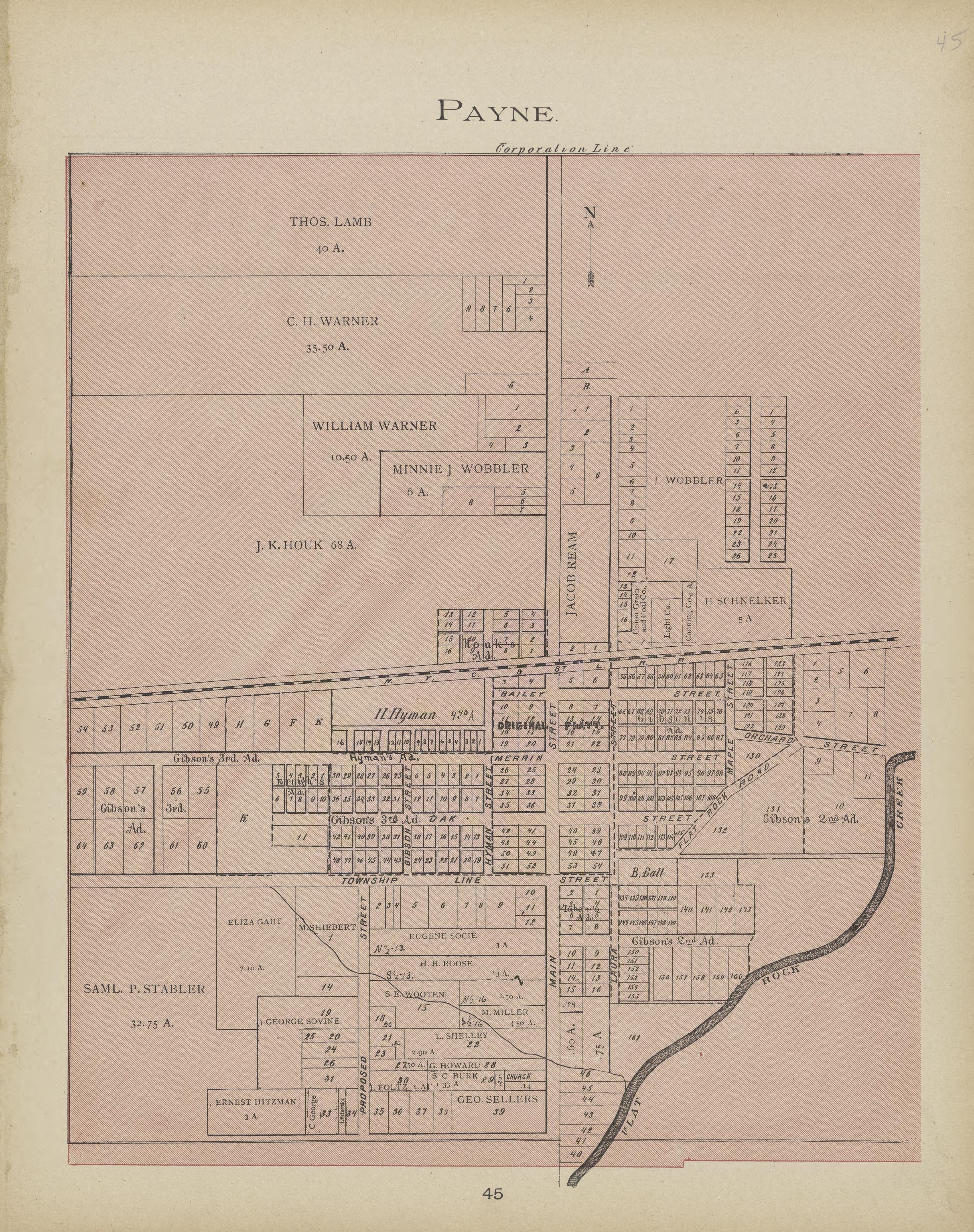Payne from Atlas and Directory of Paulding County, Ohio : Containing Maps of Paulding County, Townships, and Incorporated Villages, Also Maps of the United States and State of Ohio : Together With an Outline … 1905 by Relic Map Company