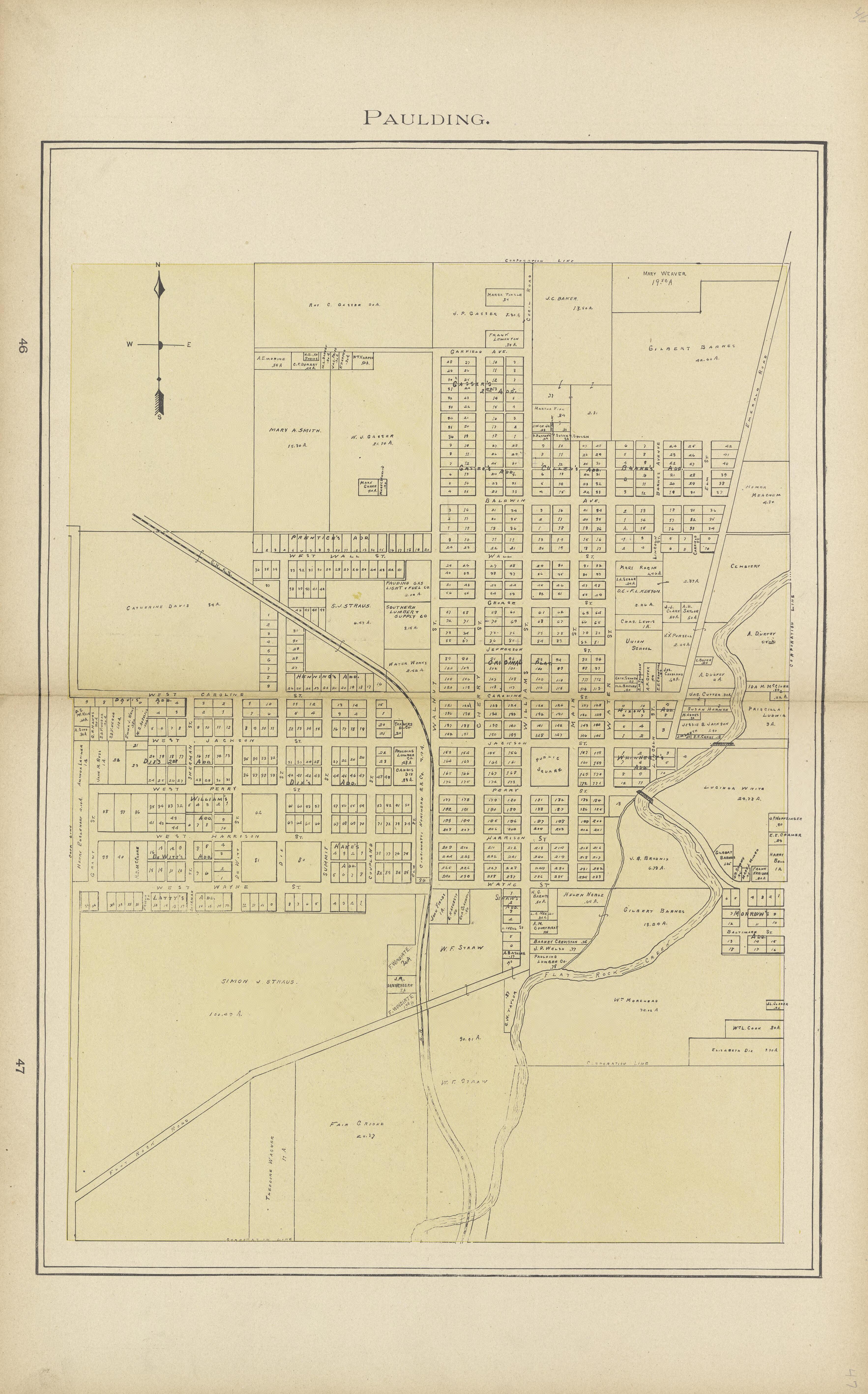Paulding from Atlas and Directory of Paulding County, Ohio : Containing Maps of Paulding County, Townships, and Incorporated Villages, Also Maps of the United States and State of Ohio : Together With an Outline … 1905 by Relic Map Company