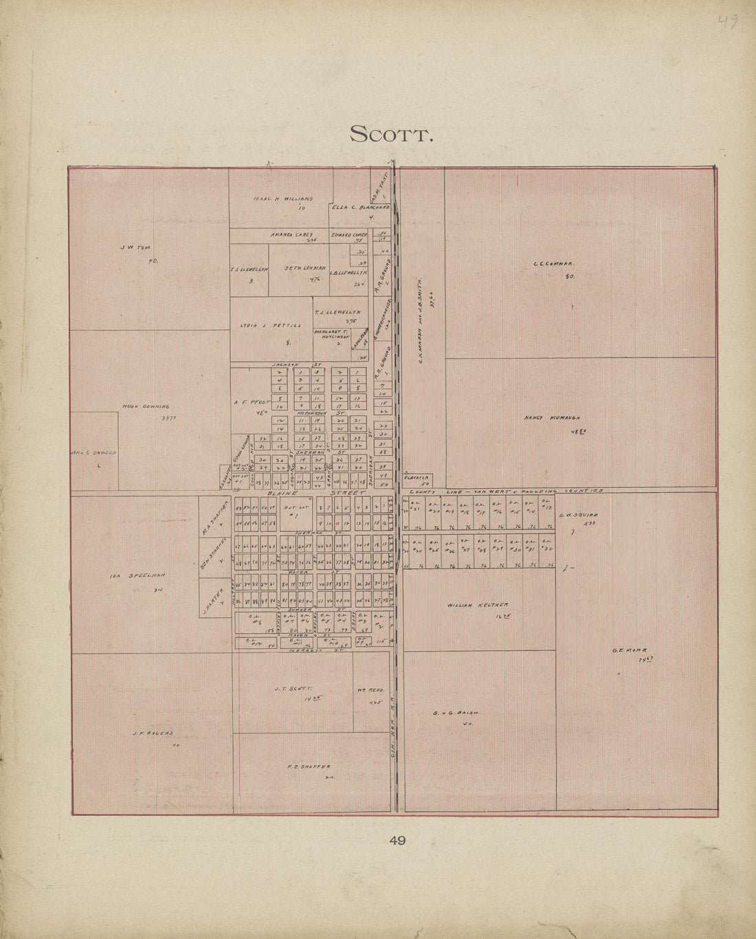 This old map of Ohio, Paulding County, was created by Morrow, O. (Oliver) in 1905