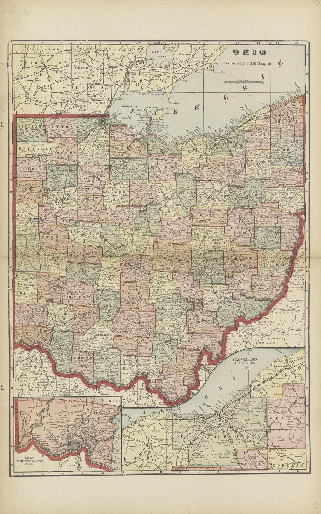 This old map of Ohio, Paulding County, was created by Morrow, O. (Oliver) in 1905