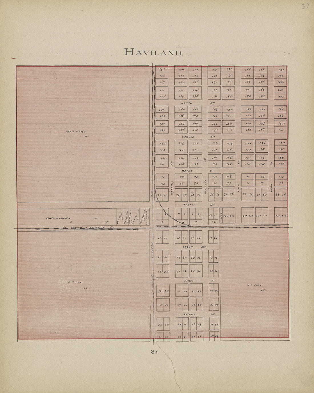 This old map of Ohio, Paulding County, was created by Morrow, O. (Oliver) in 1905