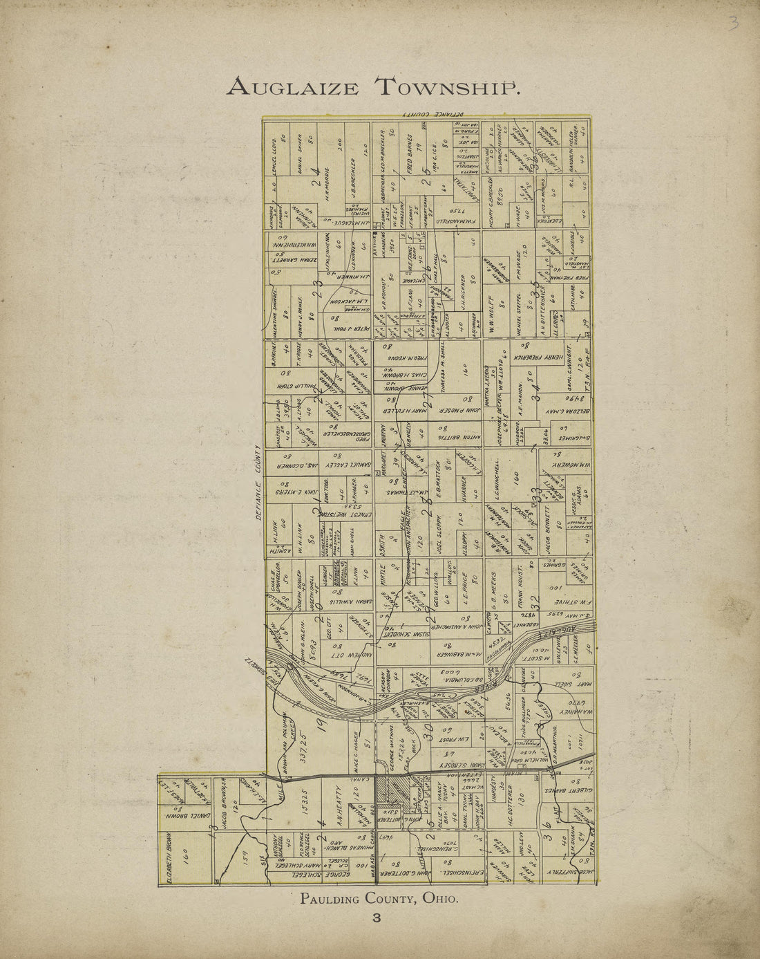 This old map of Ohio, Paulding County, was created by Morrow, O. (Oliver) in 1905