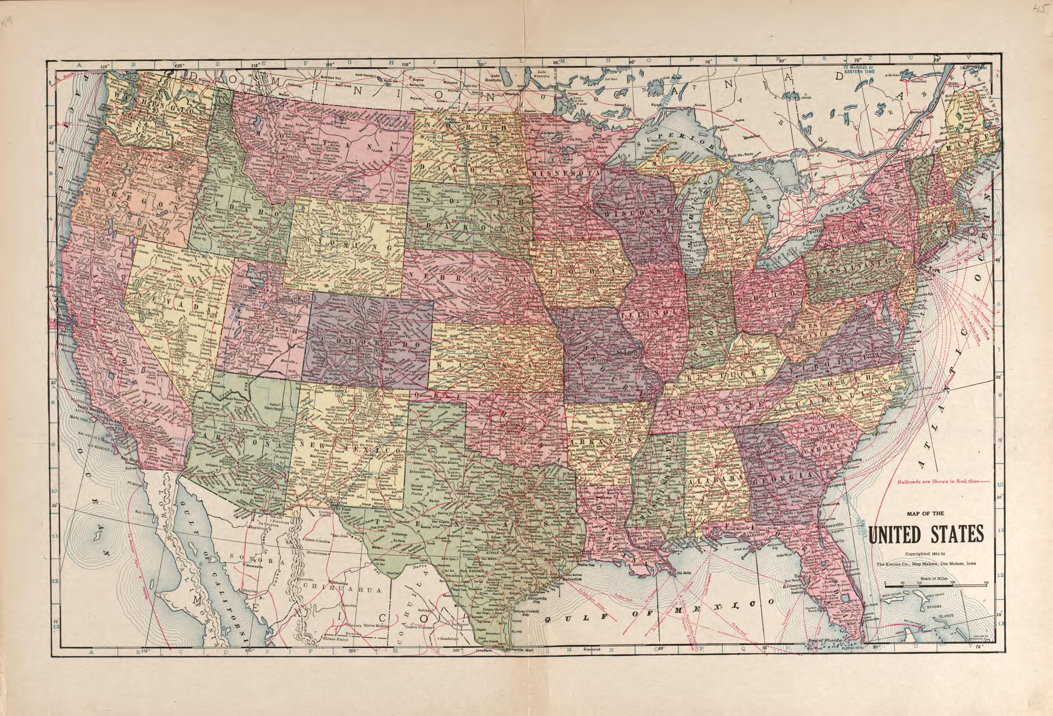 United States from Atlas and Plat Book of Poweshiek County, Iowa : Containing Outline Map of the County, Plats of All the Townships With Owners&